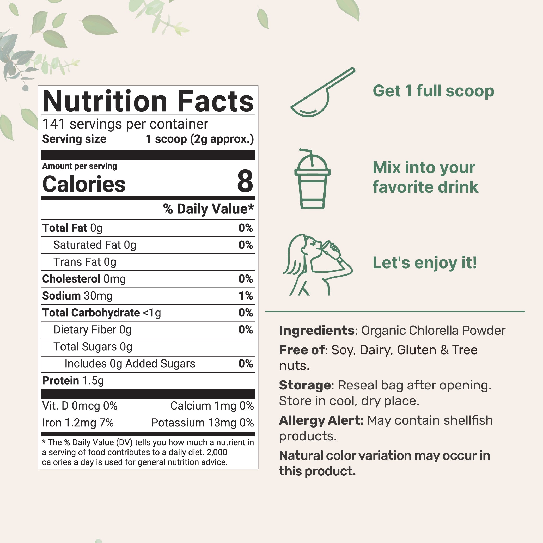 Micro Ingredients Organic Chlorella Powder