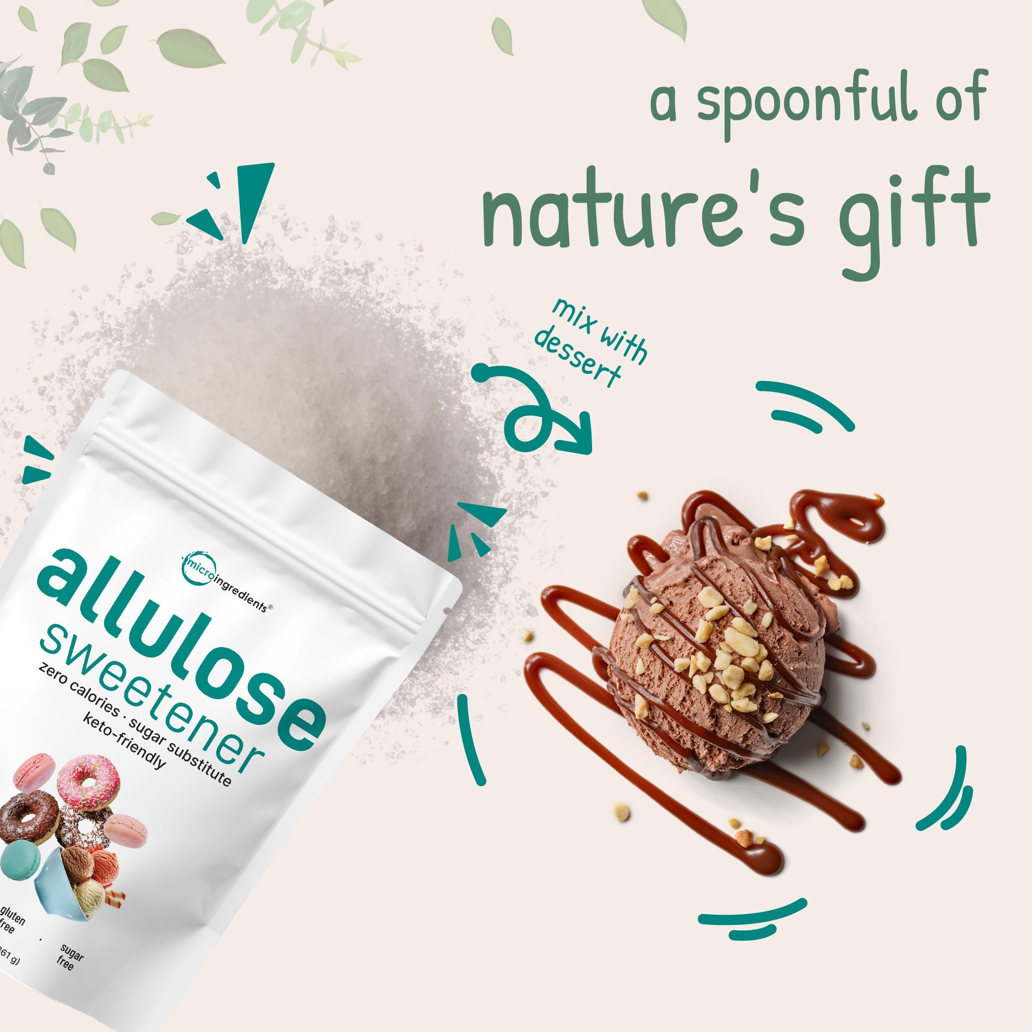 Micro Ingredients Allulose Sweetener Granules, 3 Pounds