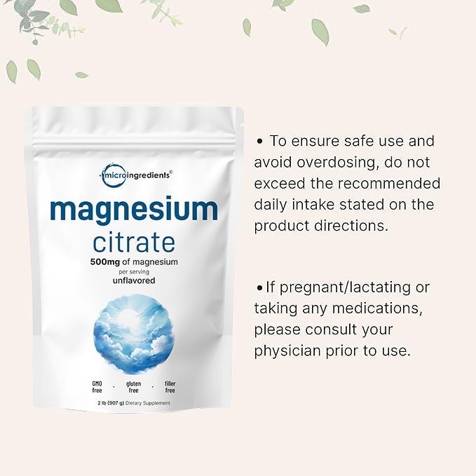 Micro Ingredients Magnesium Citrate Powder, 2 Pounds