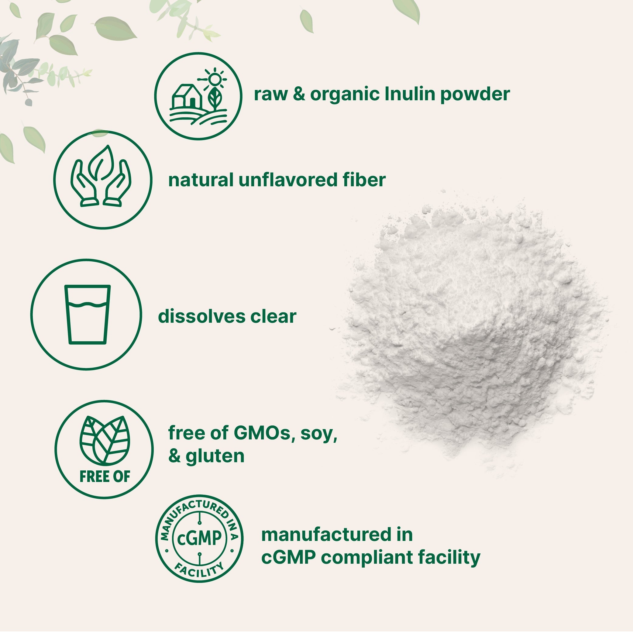 Micro Ingredients Organic Inulin Powder 500g (1.1lb)