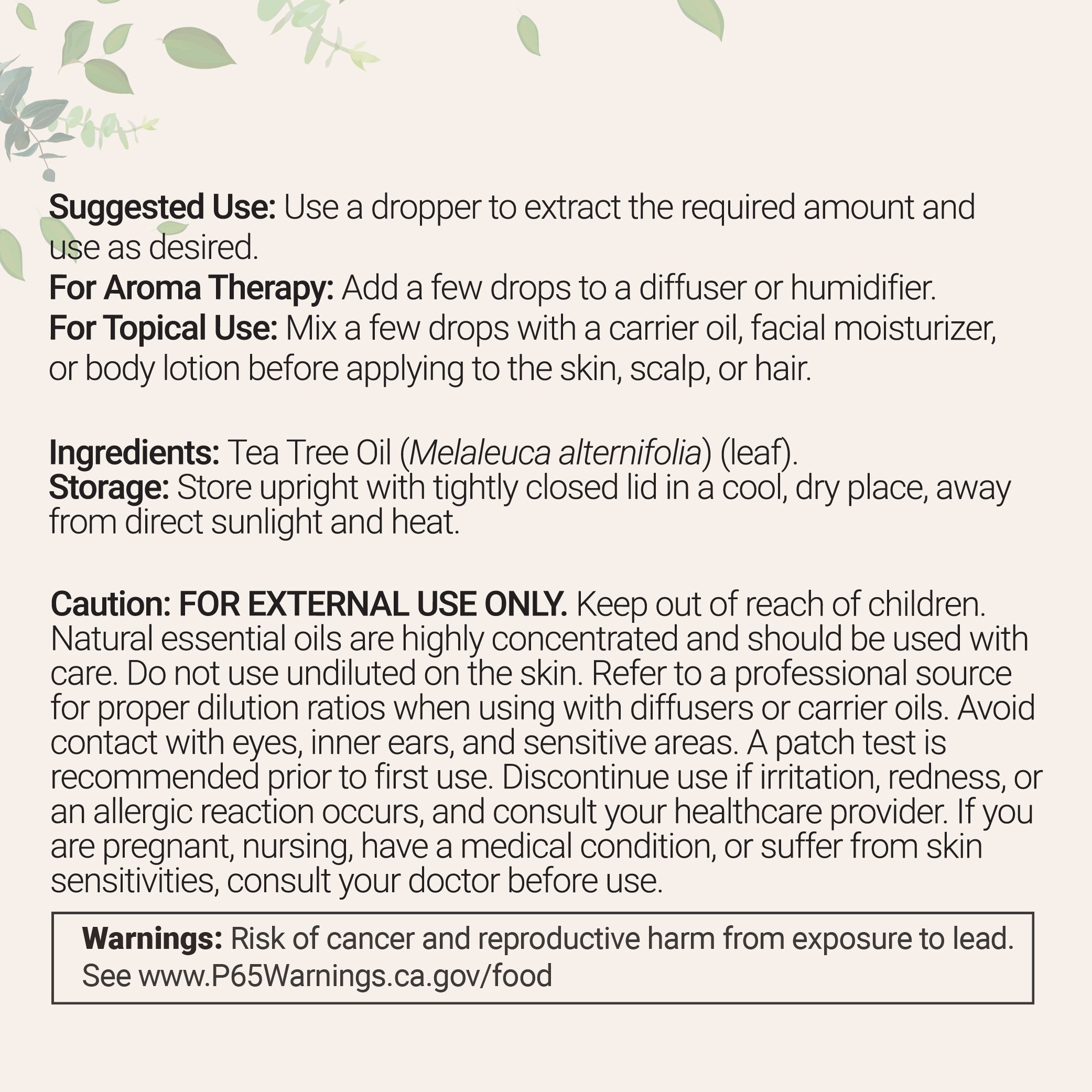 Micro Ingredients Pure Tea Tree Essential Oil 8 floz (237mL)
