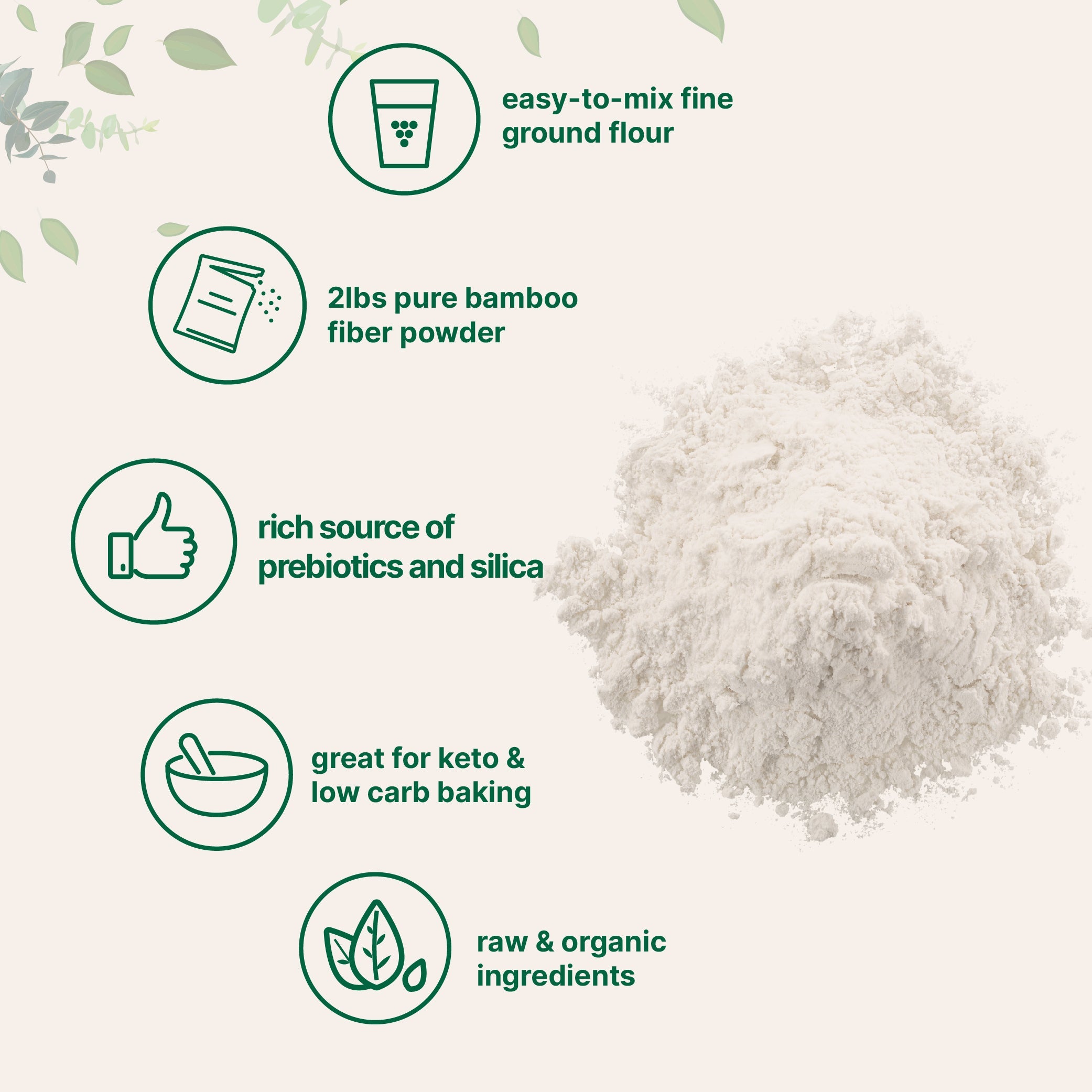 Micro Ingredients Organic Bamboo Fiber Powder, 2lbs