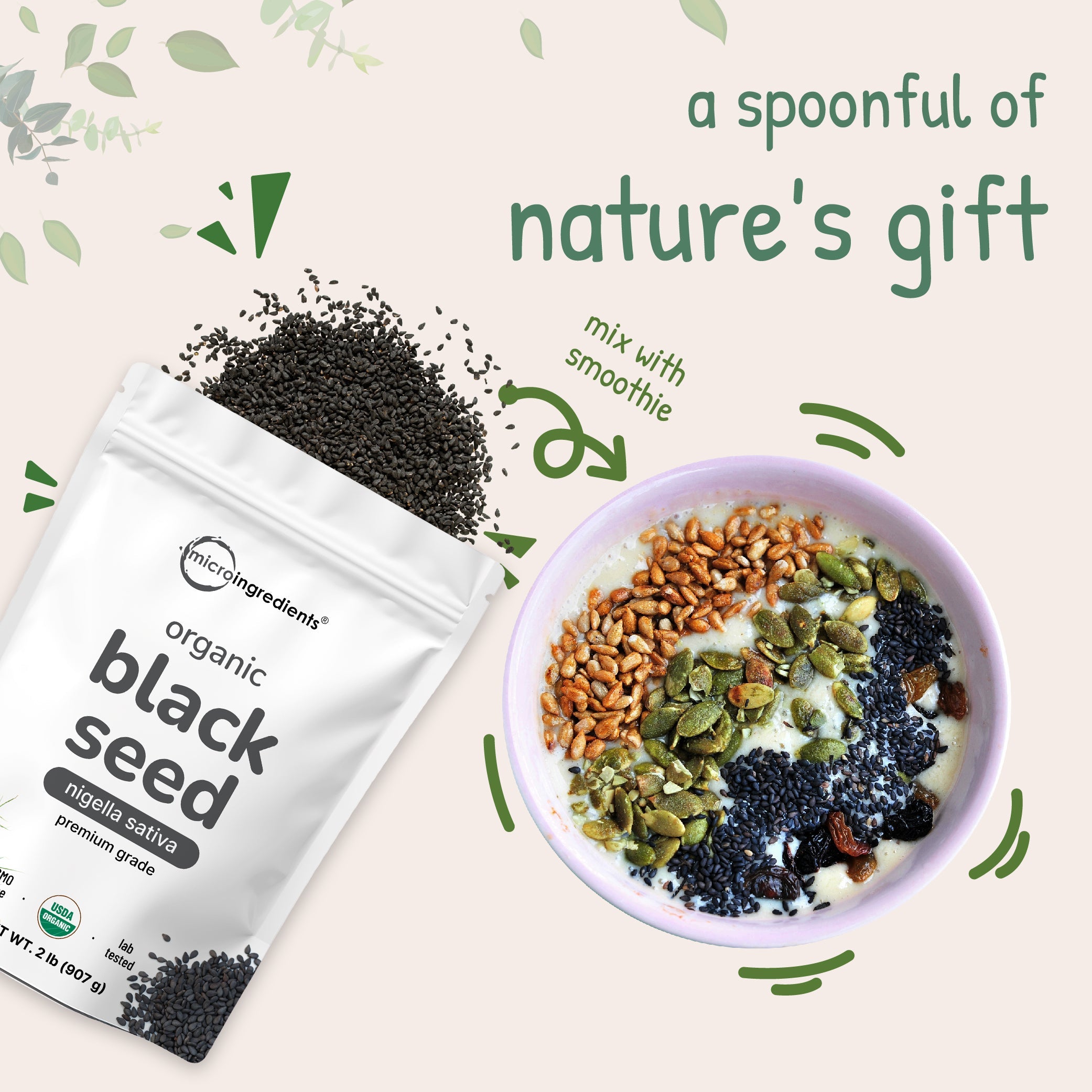 Micro Ingredients Organic Black Cumin Seed (Nigella Sativa)