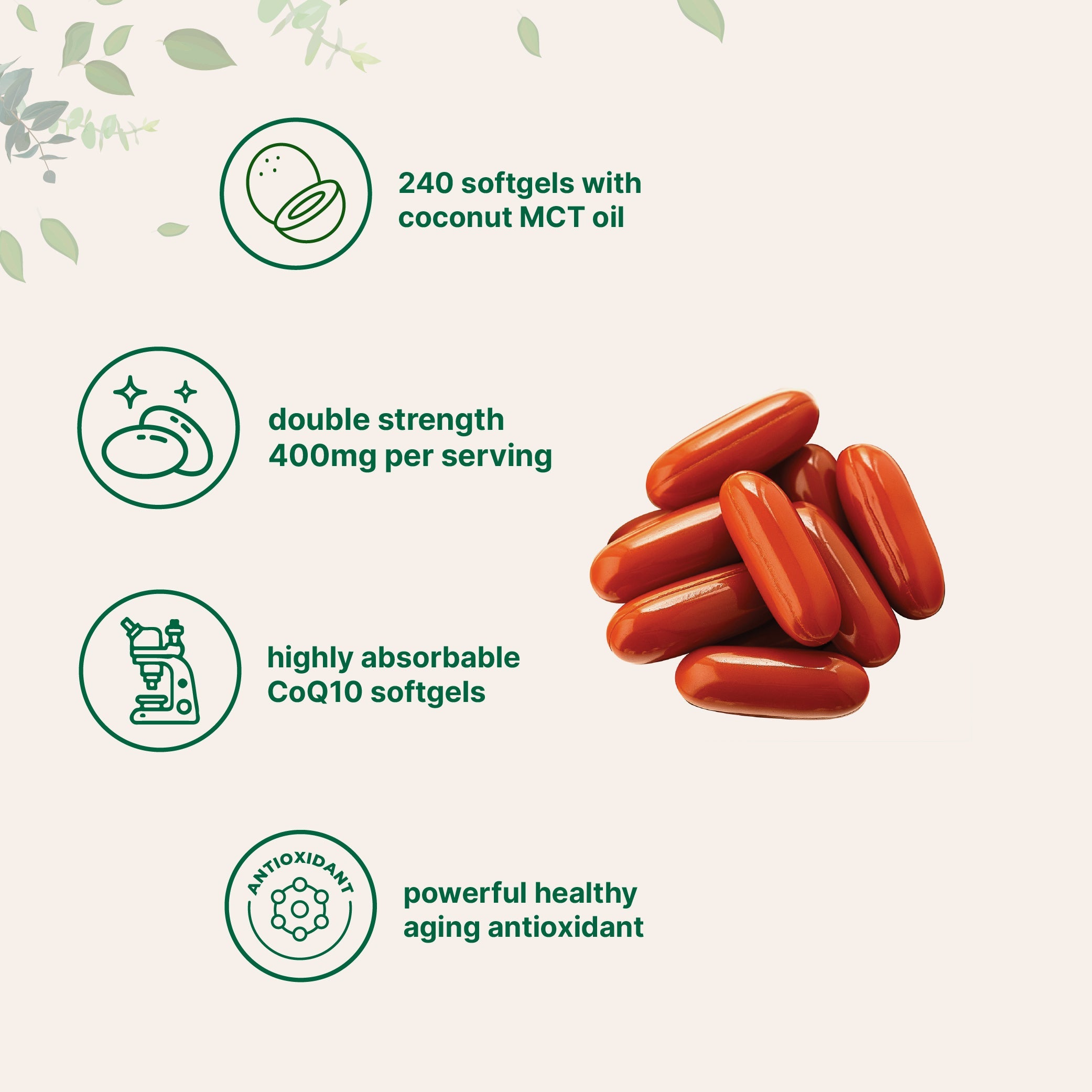 Micro Ingredients CoQ10 240 Softgels with Coconut MCT Oil