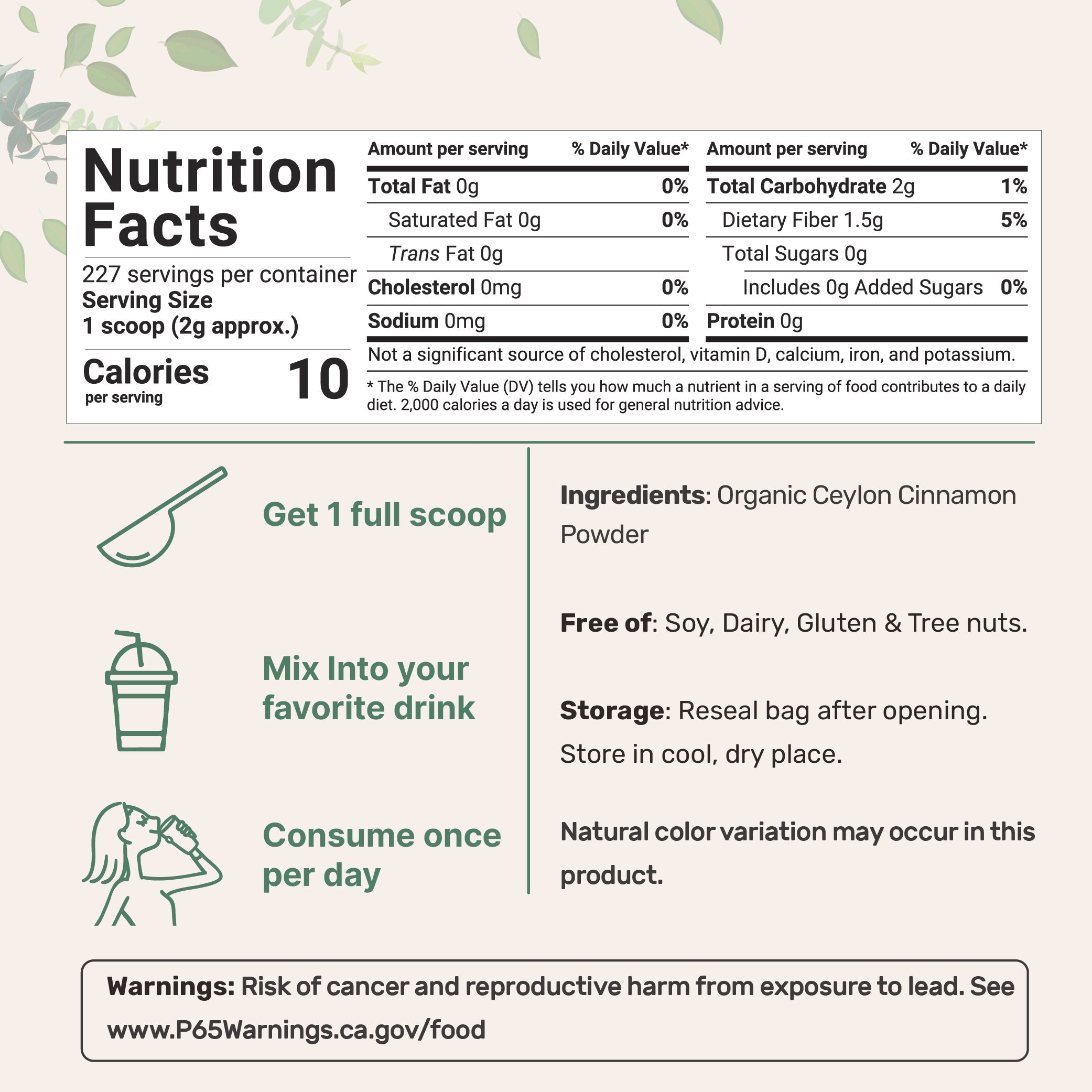 Micro Ingredients Organic Ceylon Cinnamon Powder