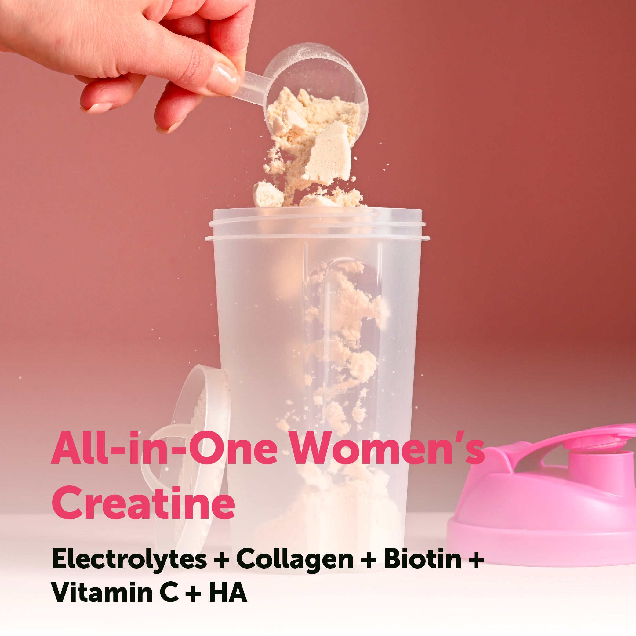 Creatine Monohydrate for Women with Multi Collagen Electrolyte, 500g (Lemon & Raspberry Flavor)