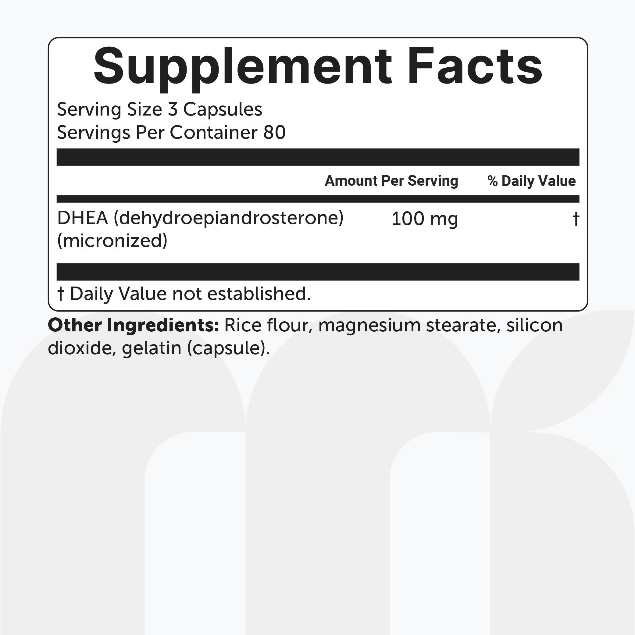 Micro Ingredients DHEA Micronized 100mg, 240 Capsules