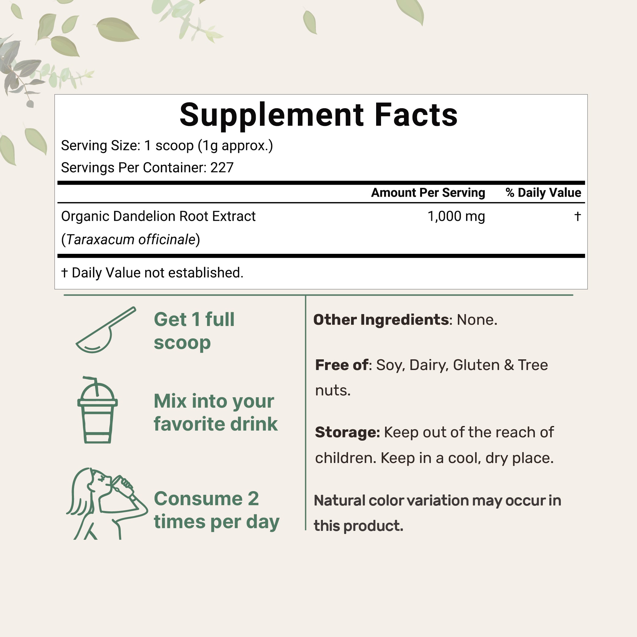 Micro Ingredients Organic Dandelion Root Powder