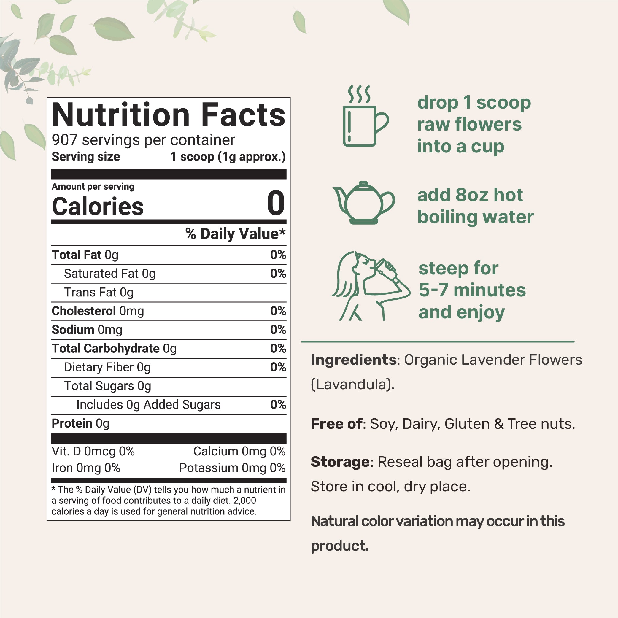 Micro Ingredients Organic Dried Lavender Flowers, 2lbs