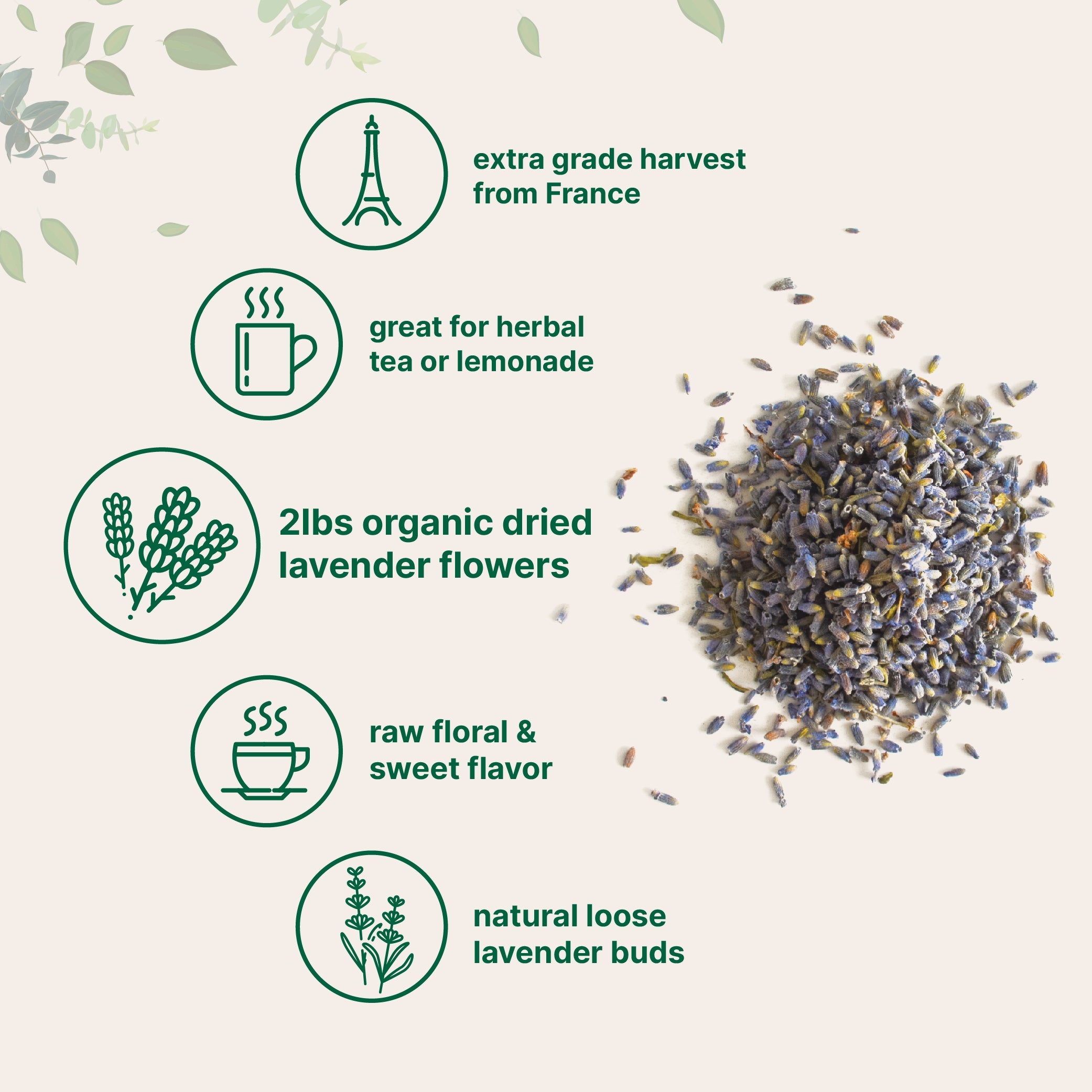 Micro Ingredients Organic Dried Lavender Flowers, 2lbs