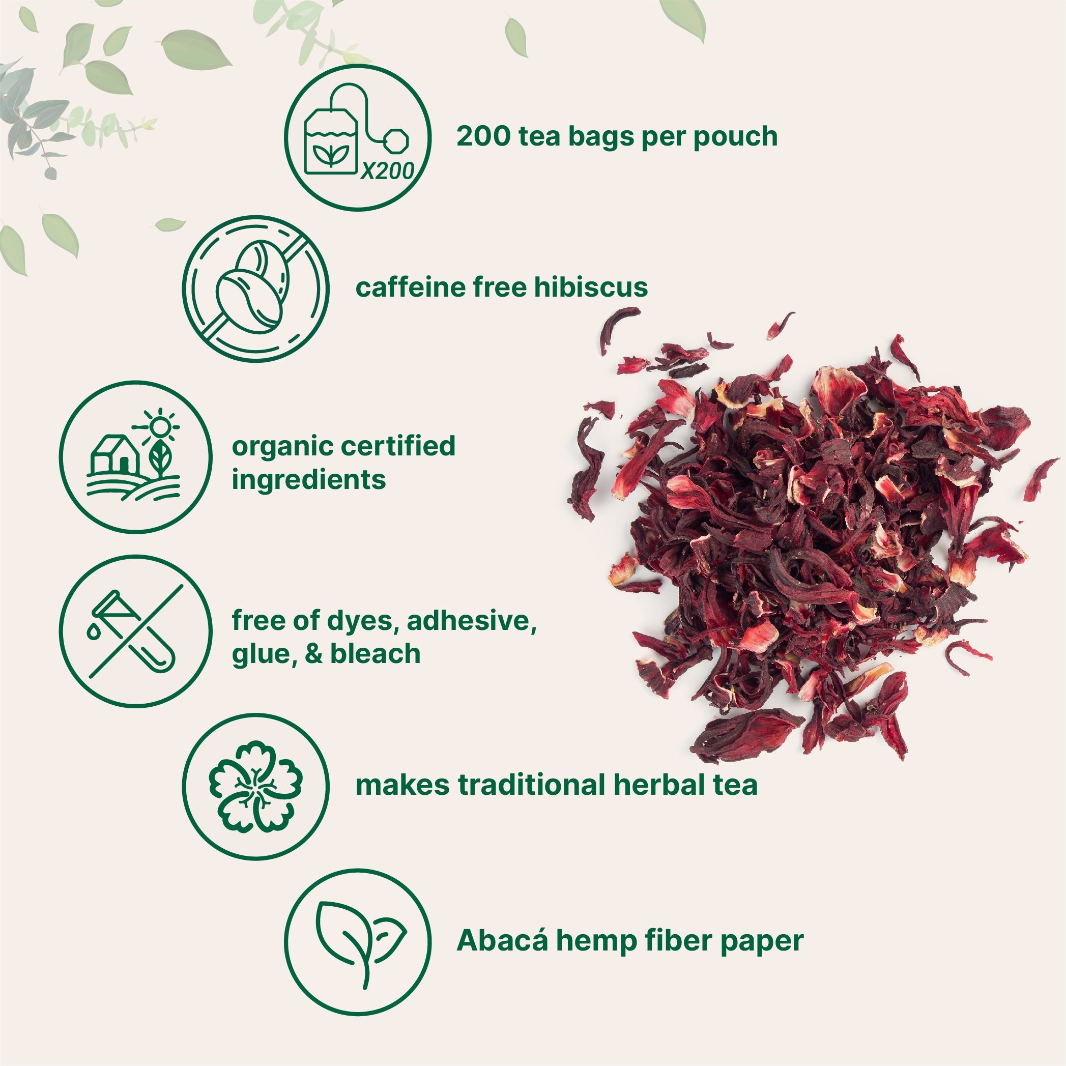 Micro Ingredients Organic Hibiscus Tea, 200 Tea Bags