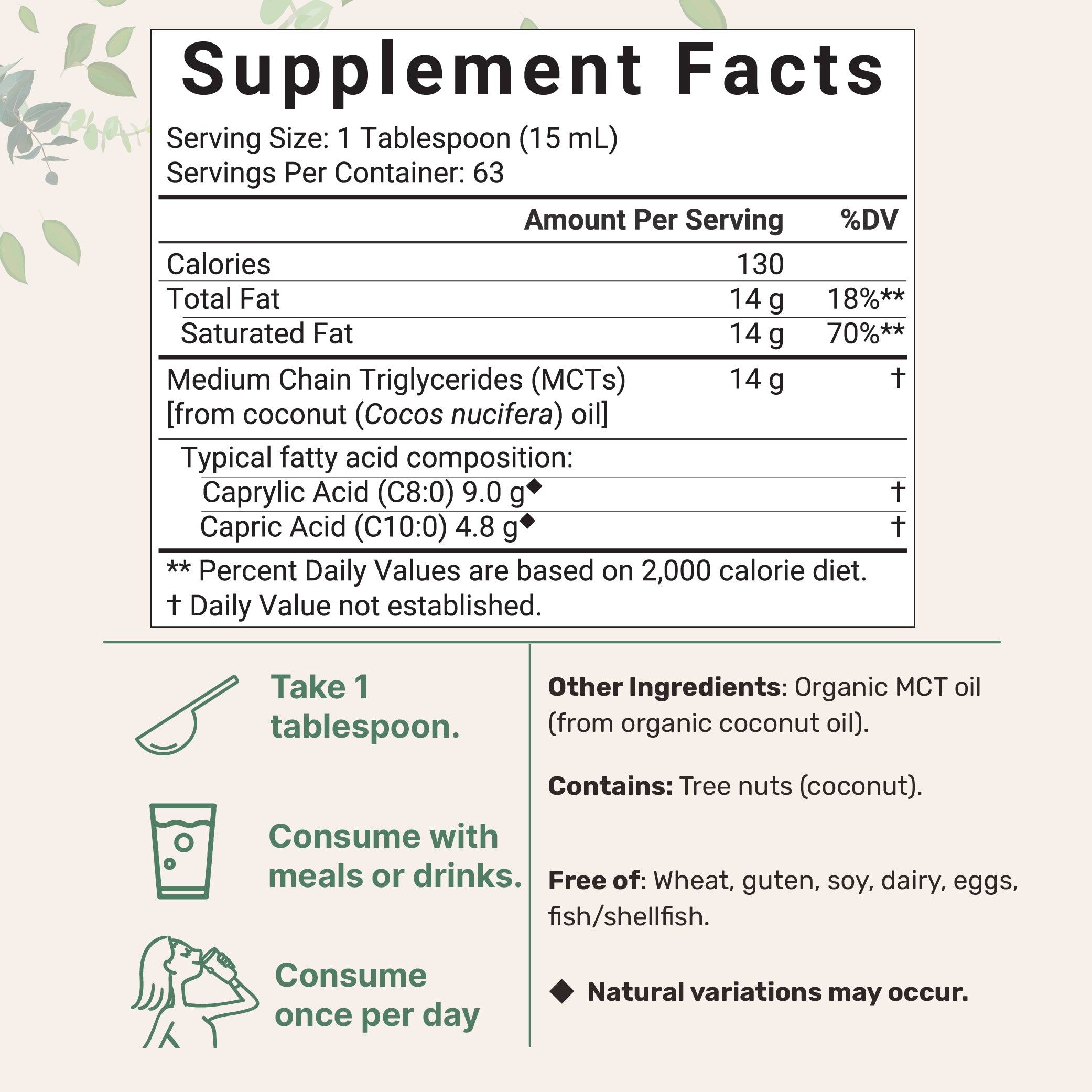 Micro Ingredients Organic MCT Oil, 32 fl oz | Rich in C8 + C10 Fatty Acid
