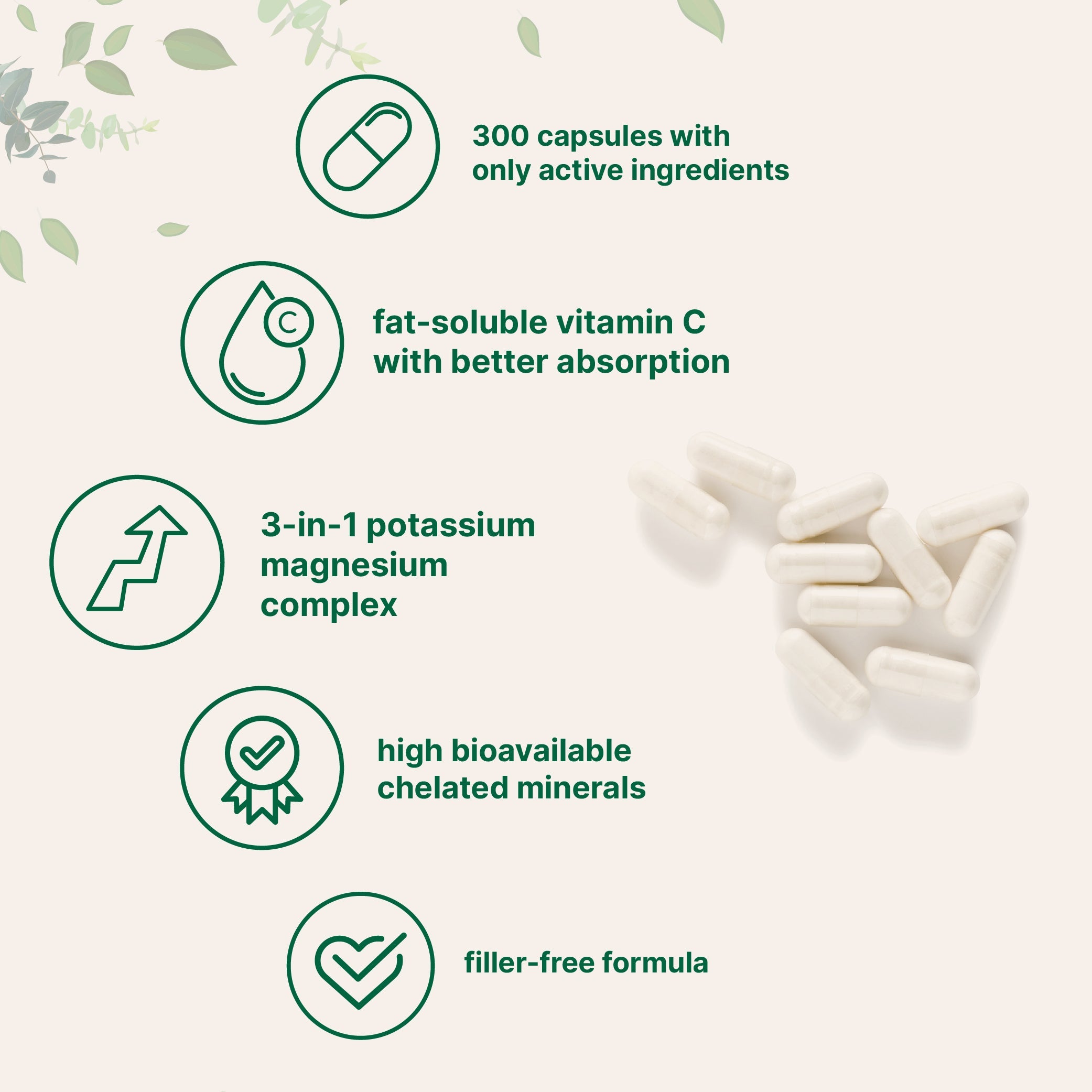 Micro Ingredients Pure Potassium Magnesium Supplement, 300 Capsules