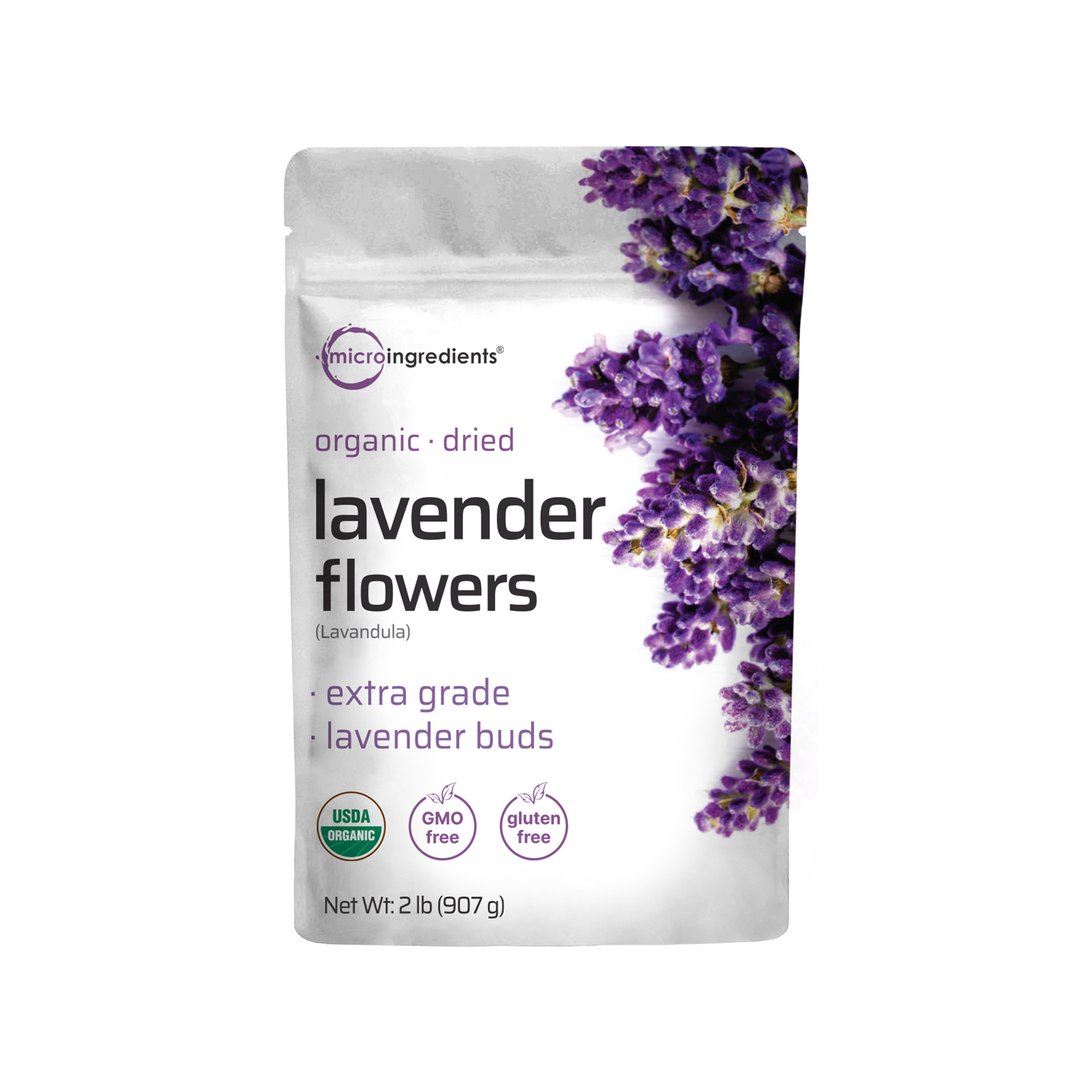 Micro Ingredients Organic Dried Lavender Flowers, 2lbs