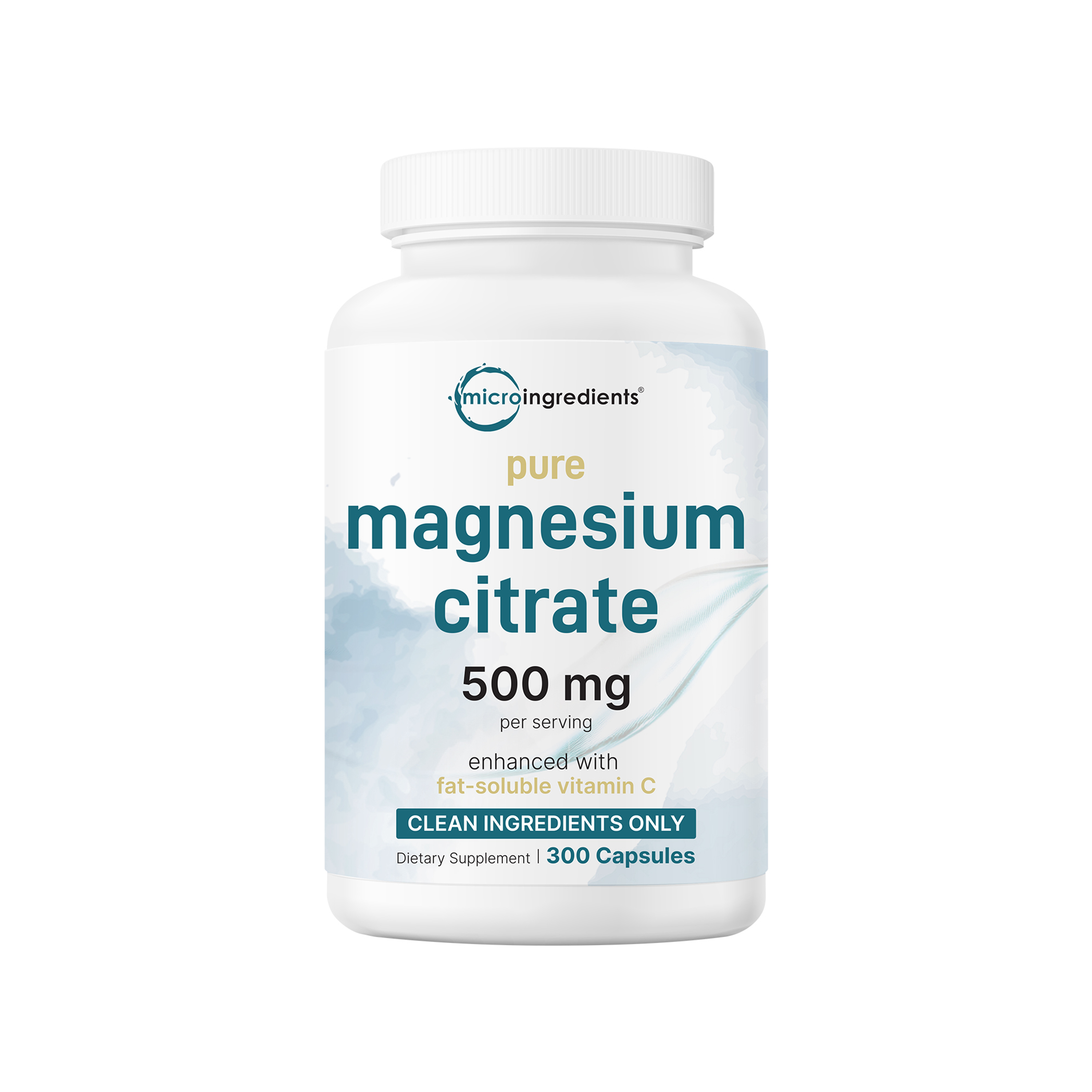 Micro Ingredients Pure Magnesium Citrate Supplements 500mg Per Serving, 300 Capsules