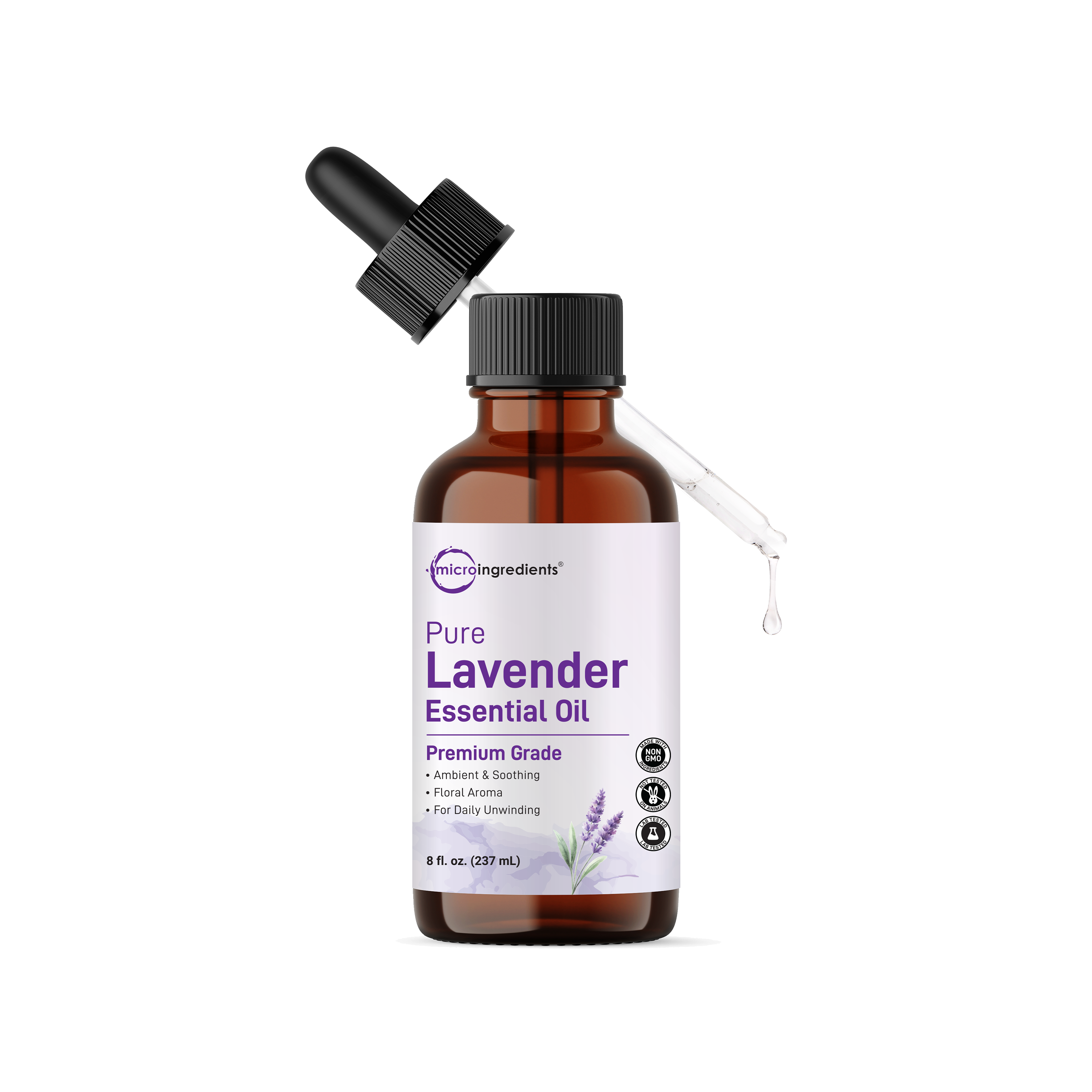 Micro Ingredients Pure Lavender Essential Oil 8 floz (237mL)