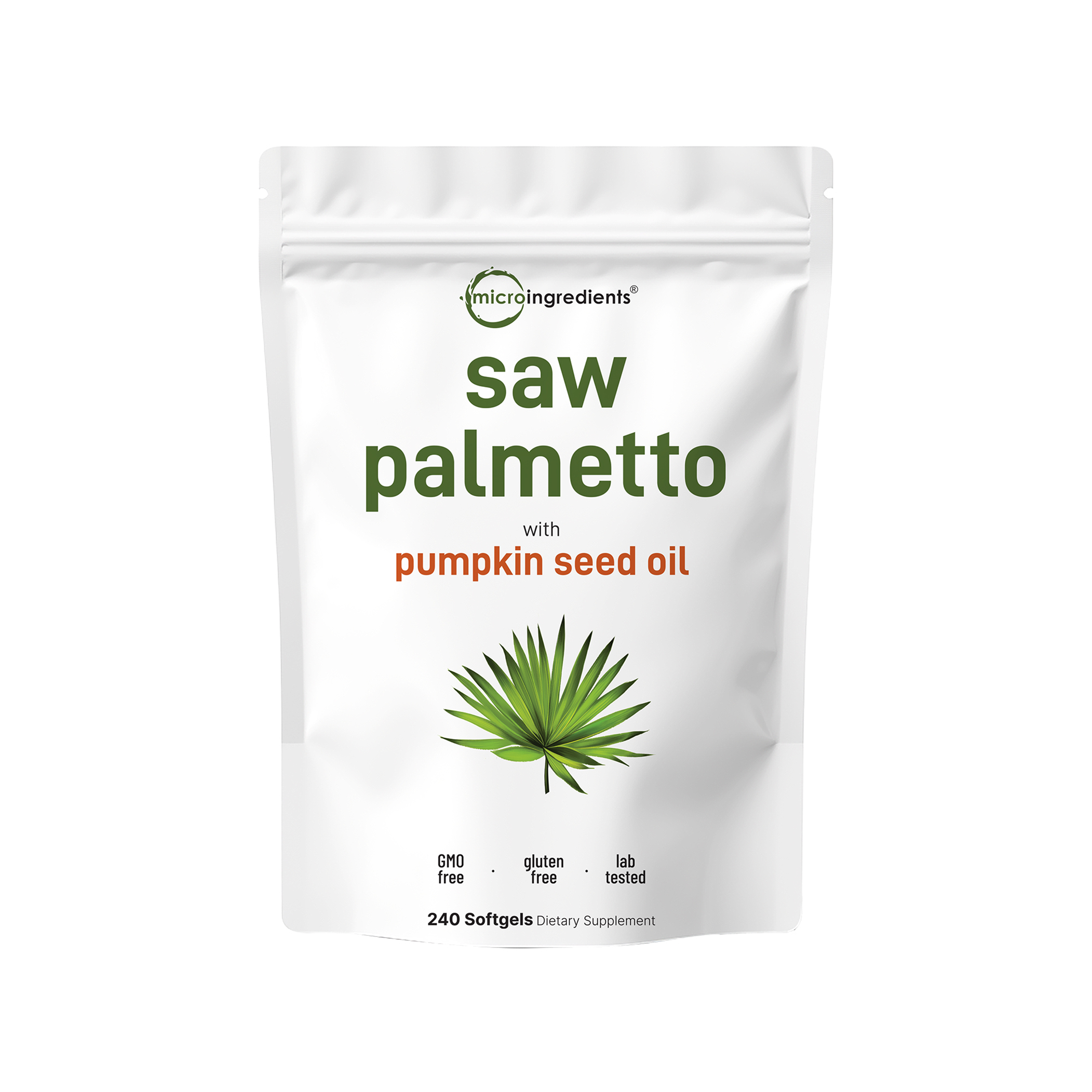 Micro Ingredients Saw Palmetto 4,800mg Equivalent with Pumpkin Seed Oil, 240 Softgels