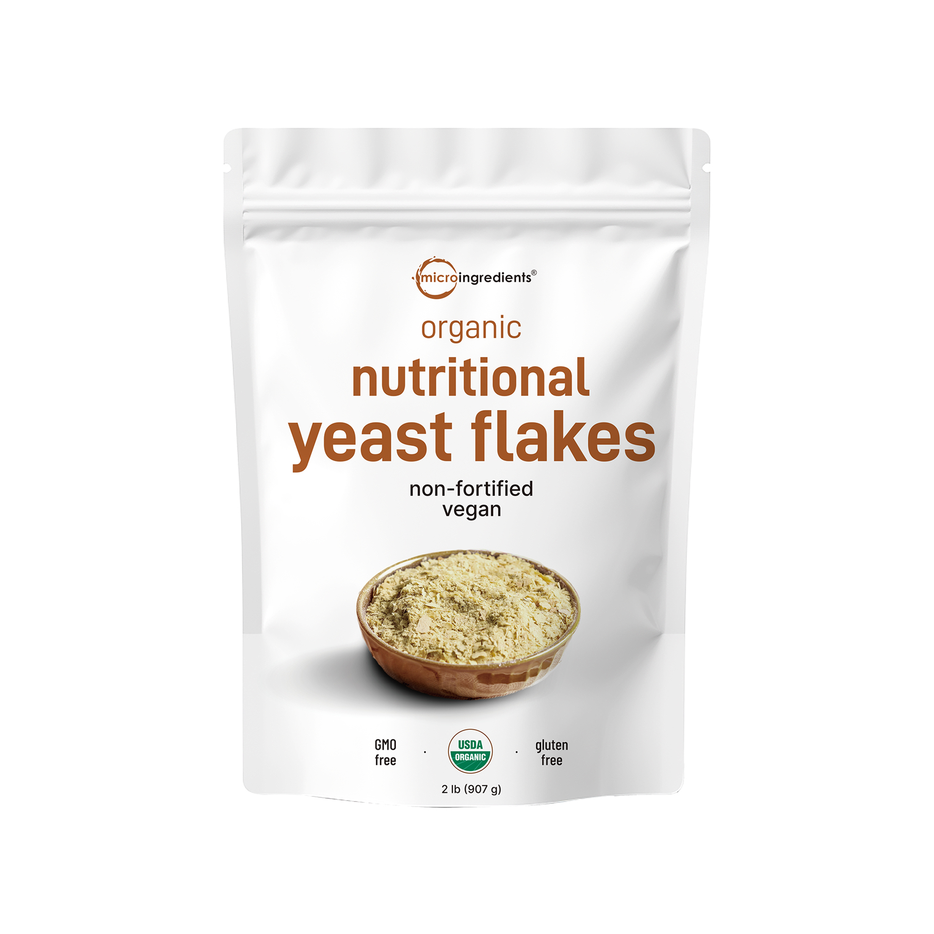 Micro Ingredients Organic Non-Fortified Nutritional Yeast Flakes - Pure & Powdered