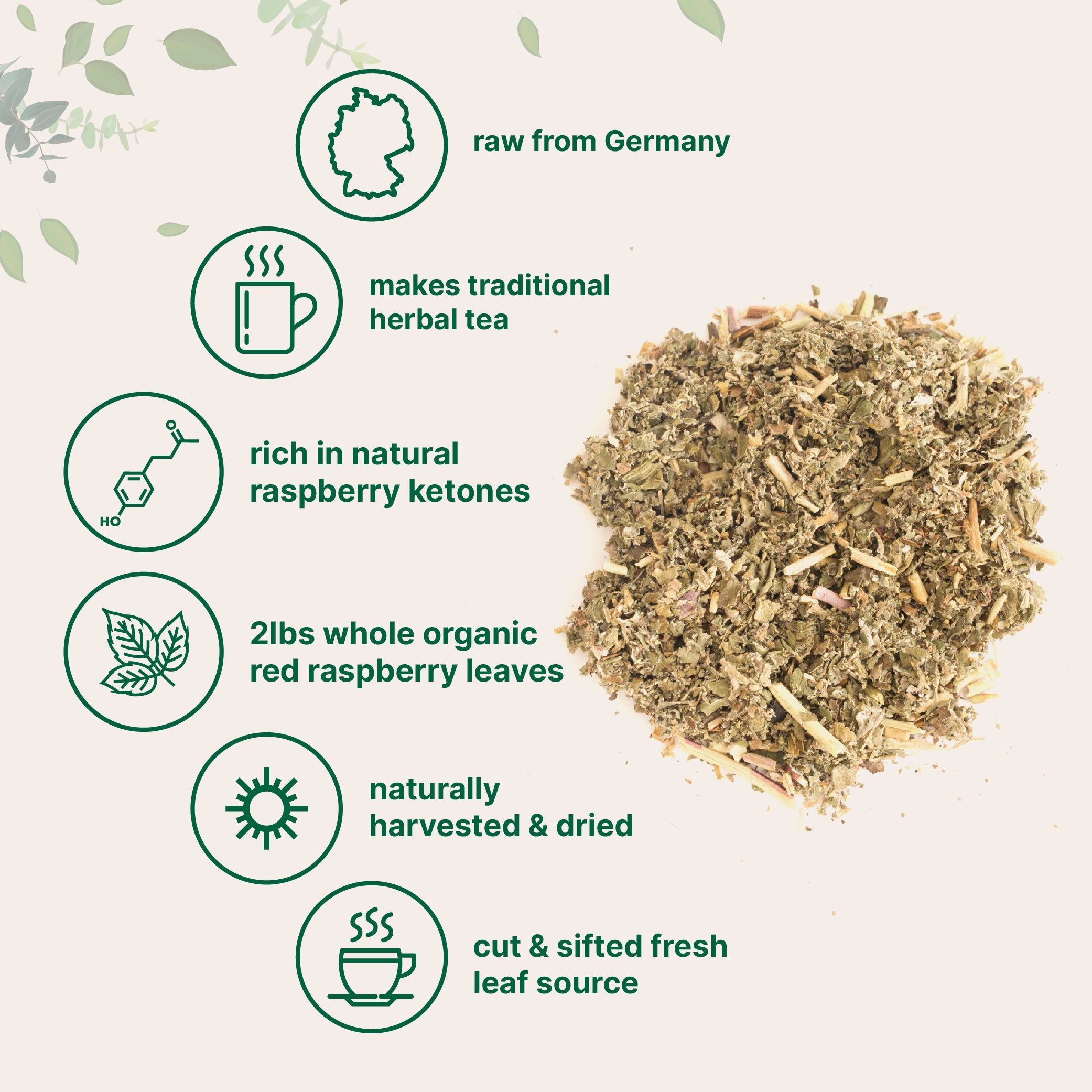 Micro Ingredients Organic Dried Red Raspberry Leaf Tea