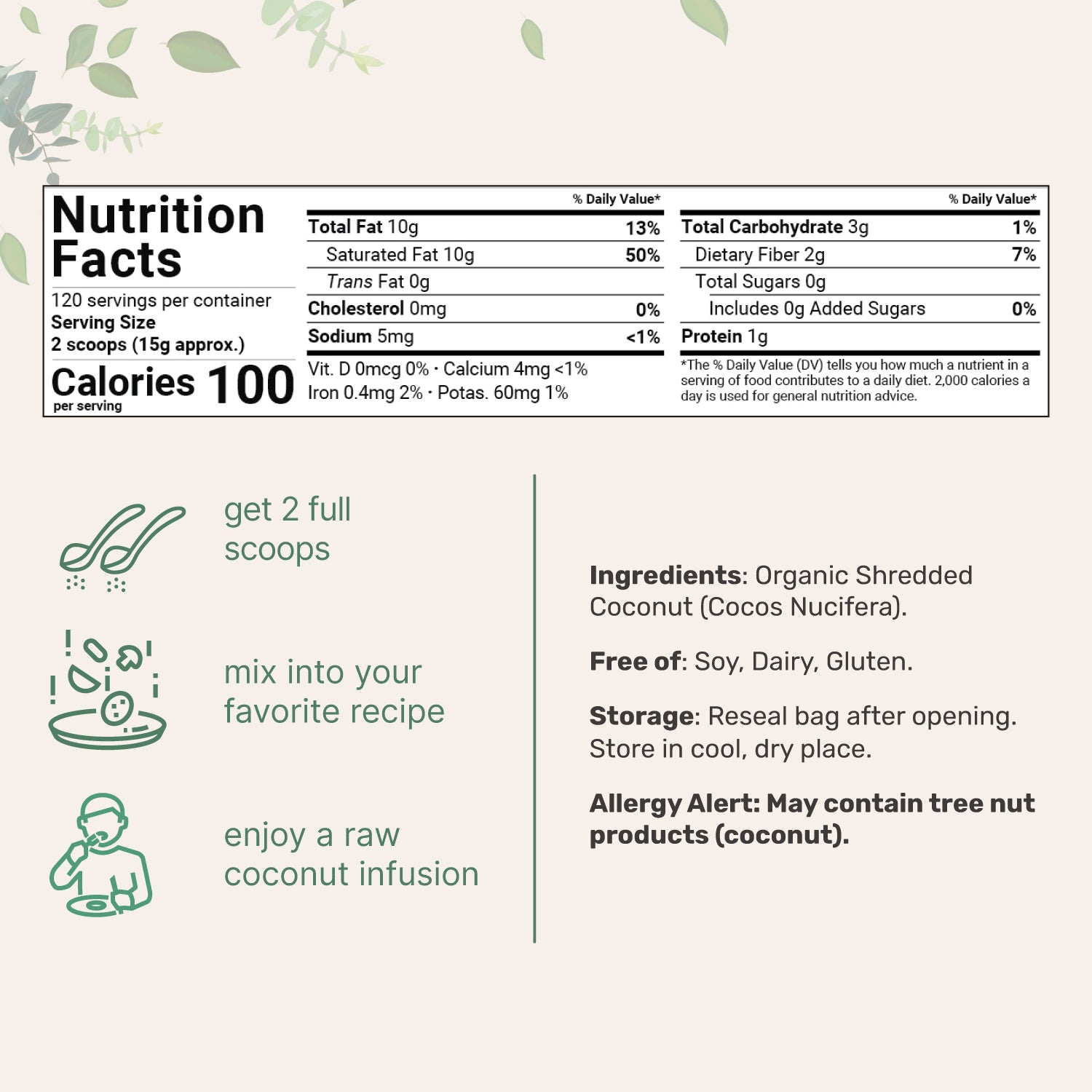 Micro Ingredients Organic Shredded Coconut Flakes, 4lbs