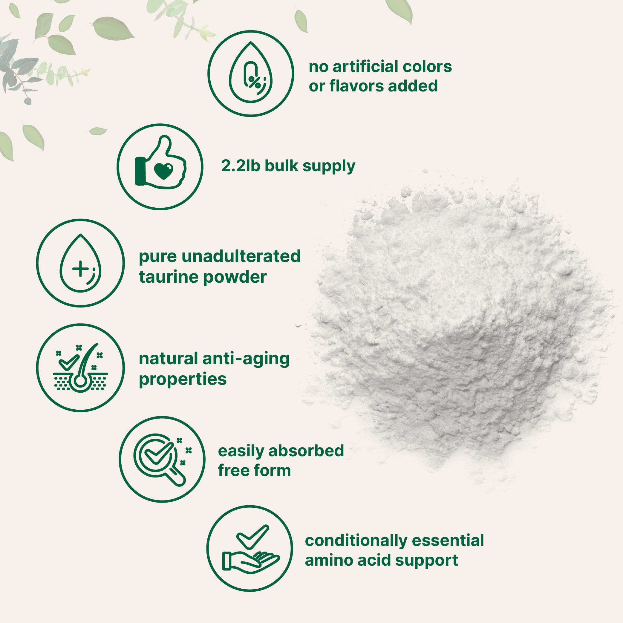 Micro Ingredients Taurine Powder, 500 Servings