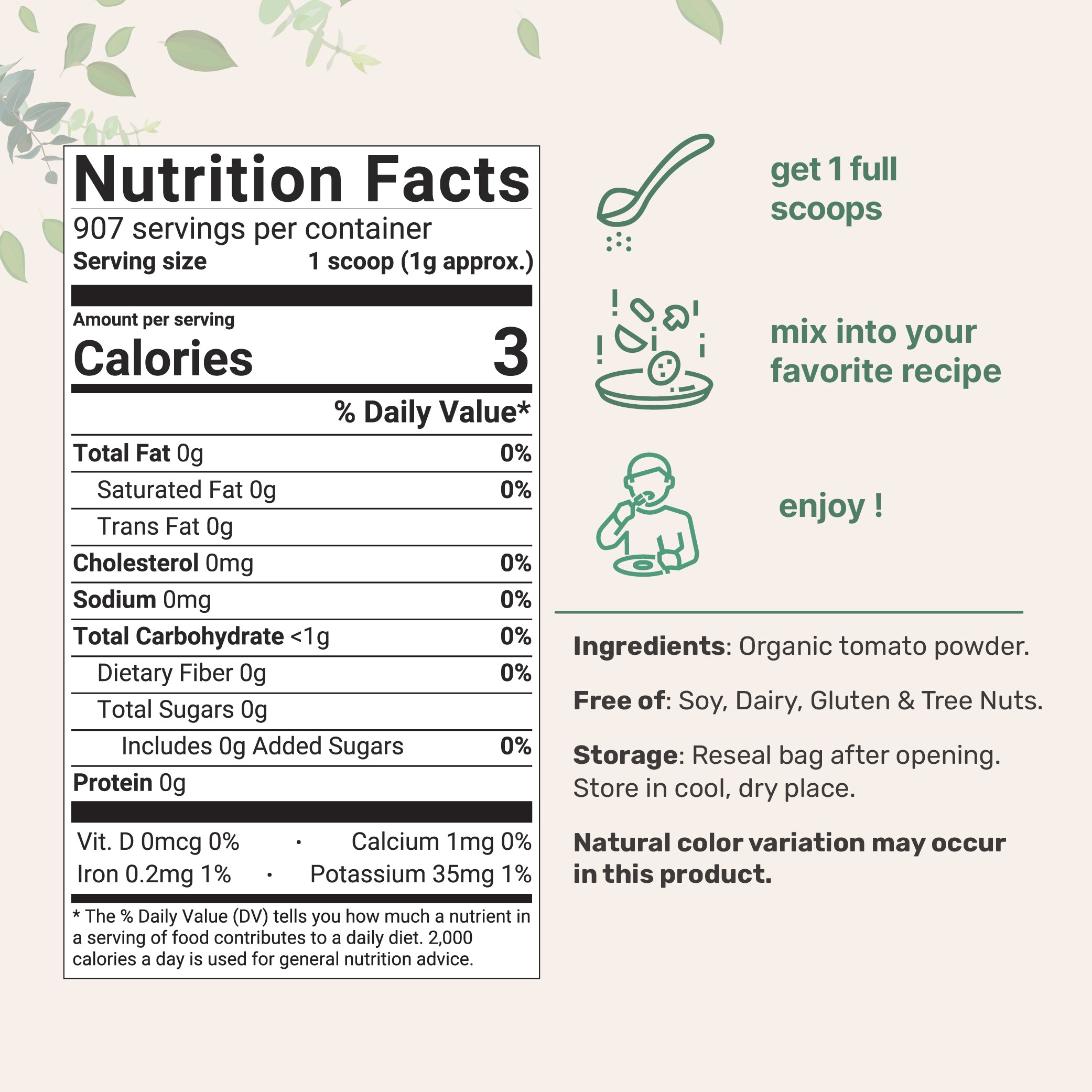 Micro Ingredients Organic Tomato Powder, 2lbs