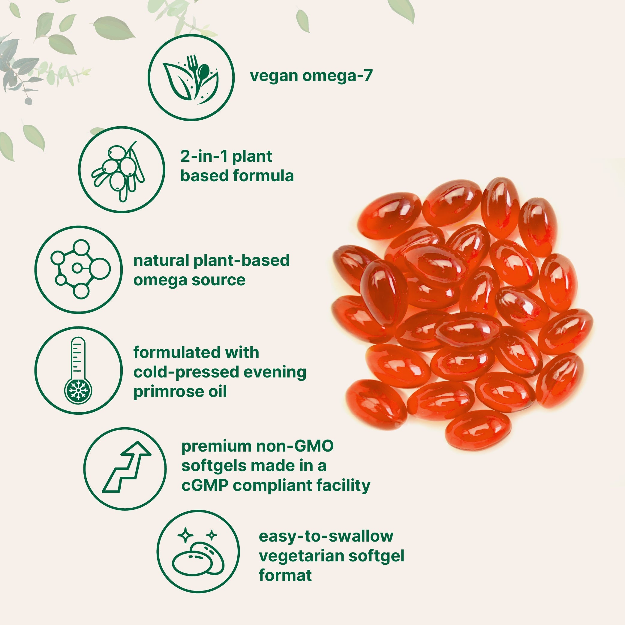 Micro Ingredients Vegan Omega 7 Sea Buckthorn Oil 6,000mg, 240 Veggie Softgels