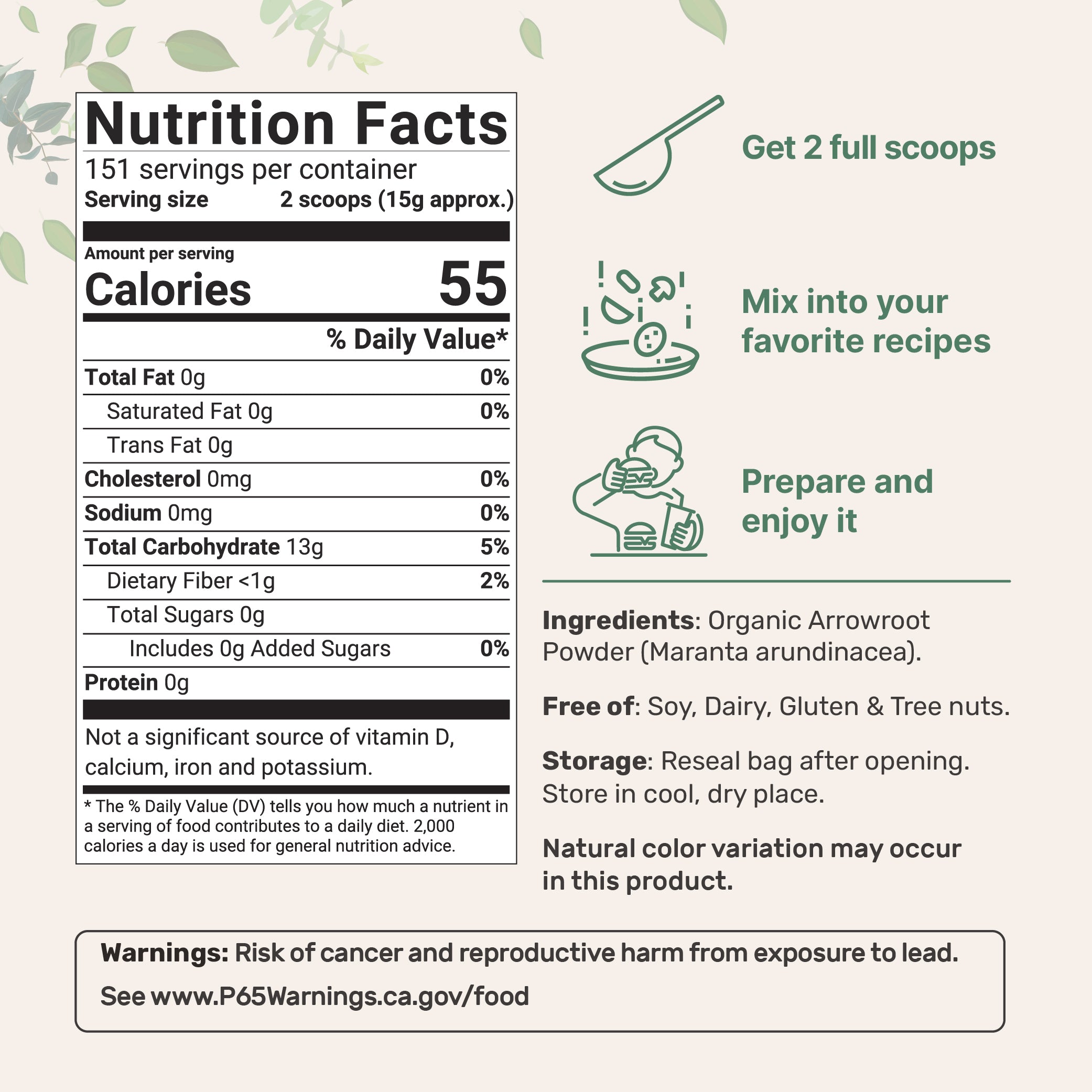 Micro Ingredients Organic Arrowroot Powder, 5lbs