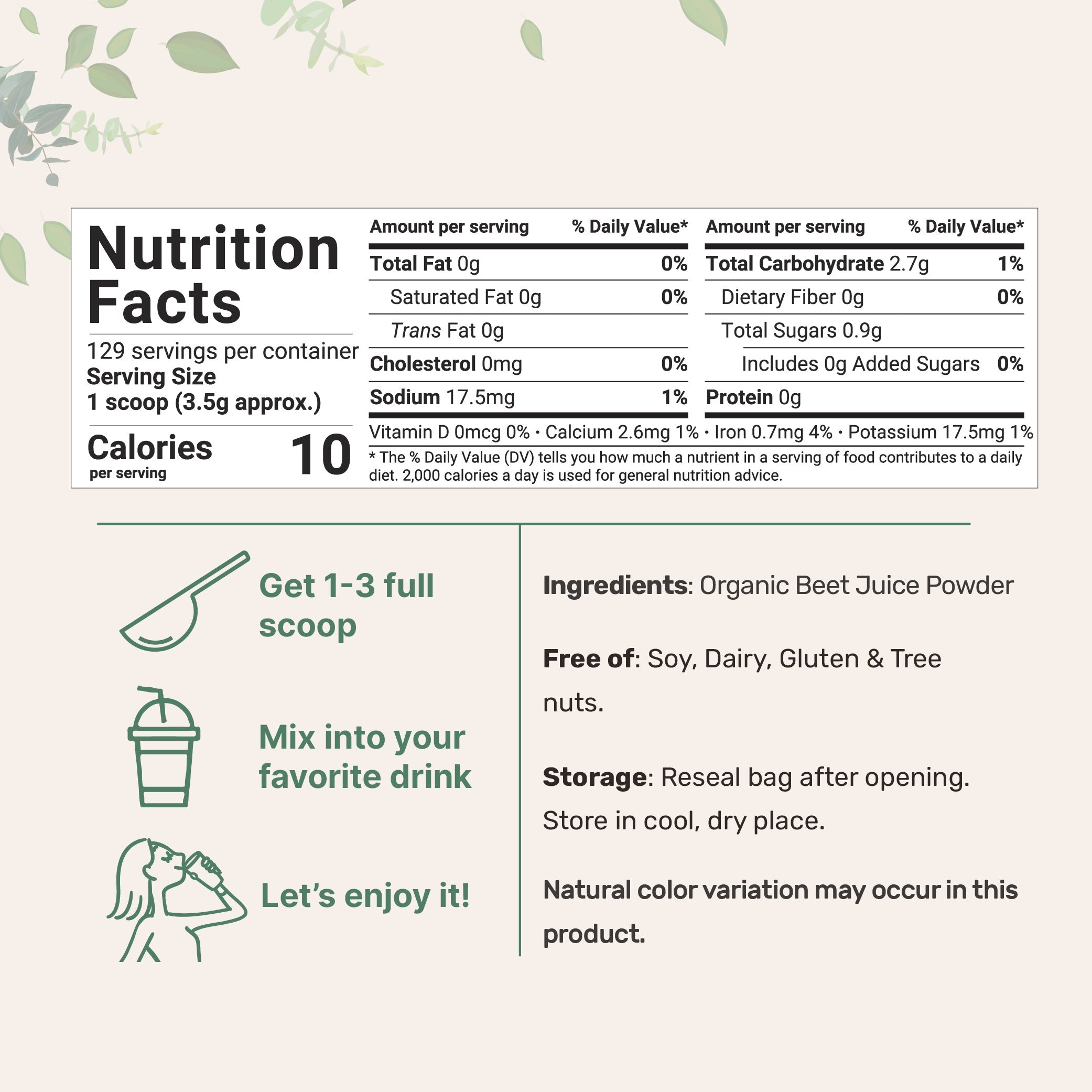 Micro Ingredients Organic Beet Root Juice Powder, 1 Pound