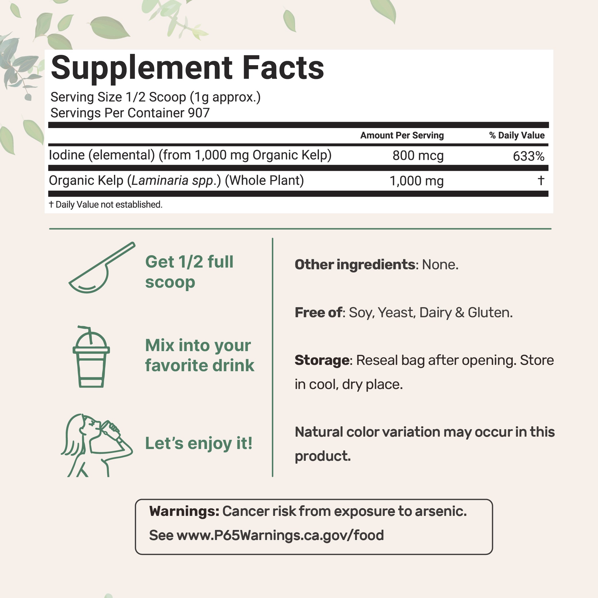 Micro Ingredients Organic Kelp Powder Supplement