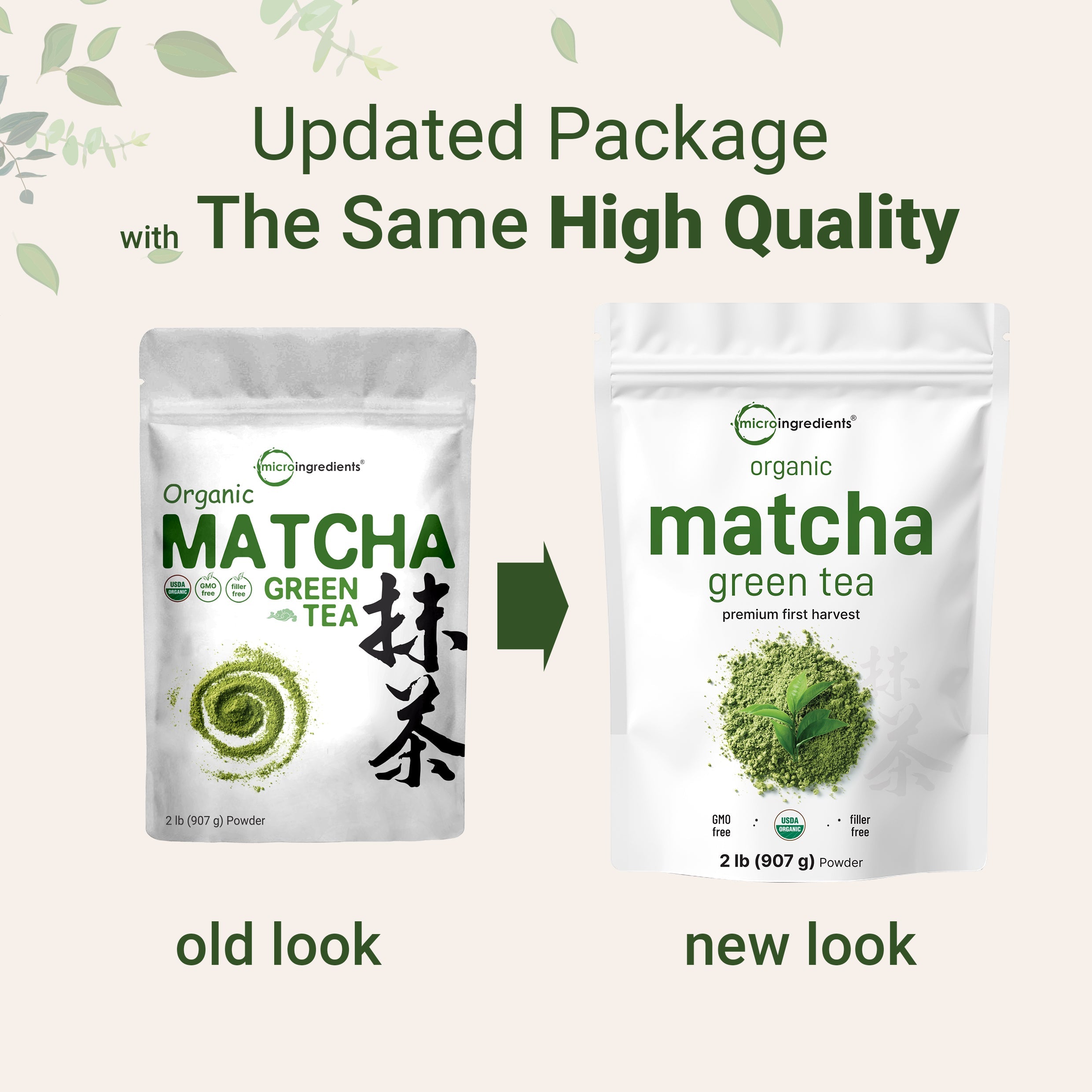 Micro Ingredients Organic Matcha Green Tea Powder, 2 Pound (32 Ounce)