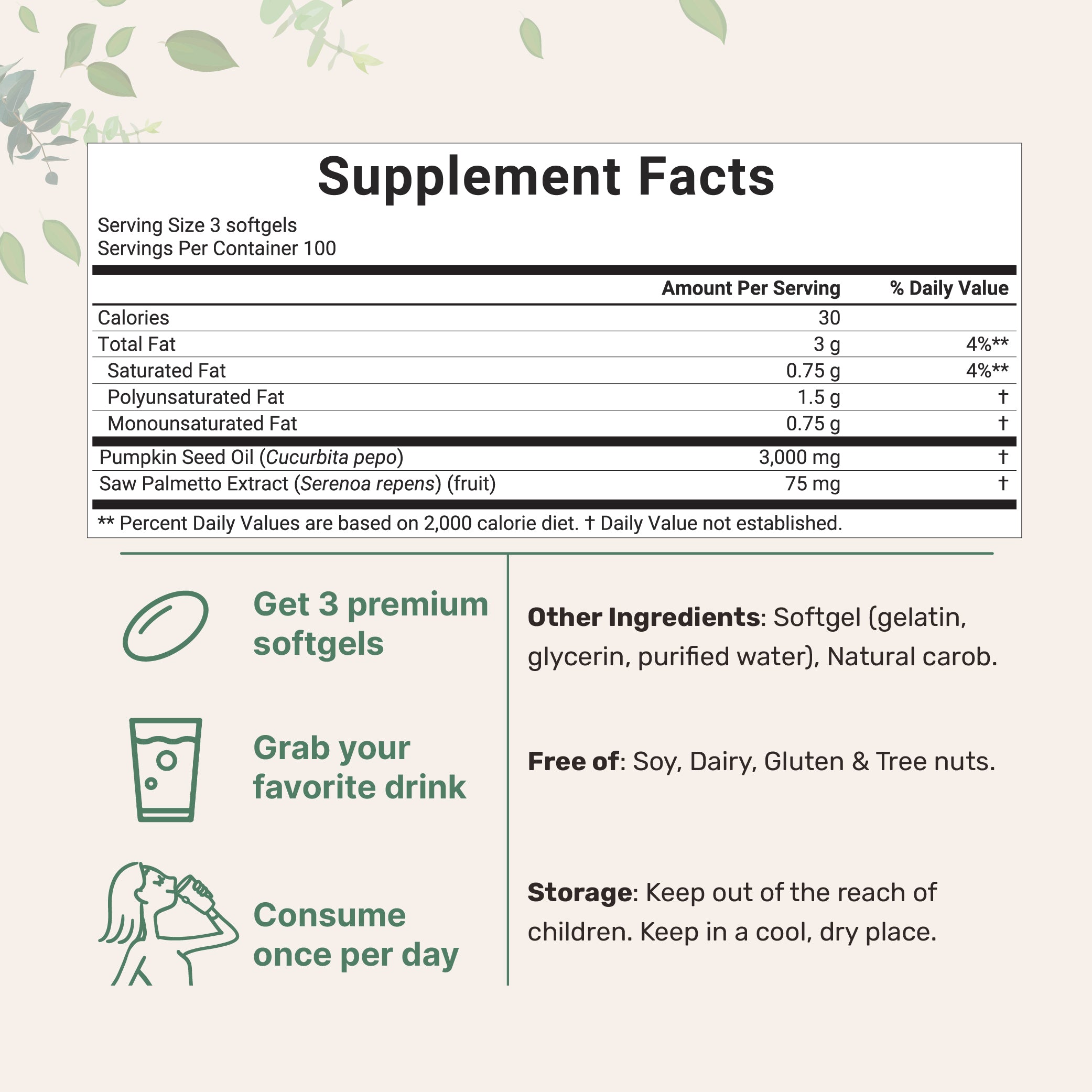 Micro Ingredients Pumpkin Seed Oil with Saw Palmetto, 600 Softgels (2 Pack)