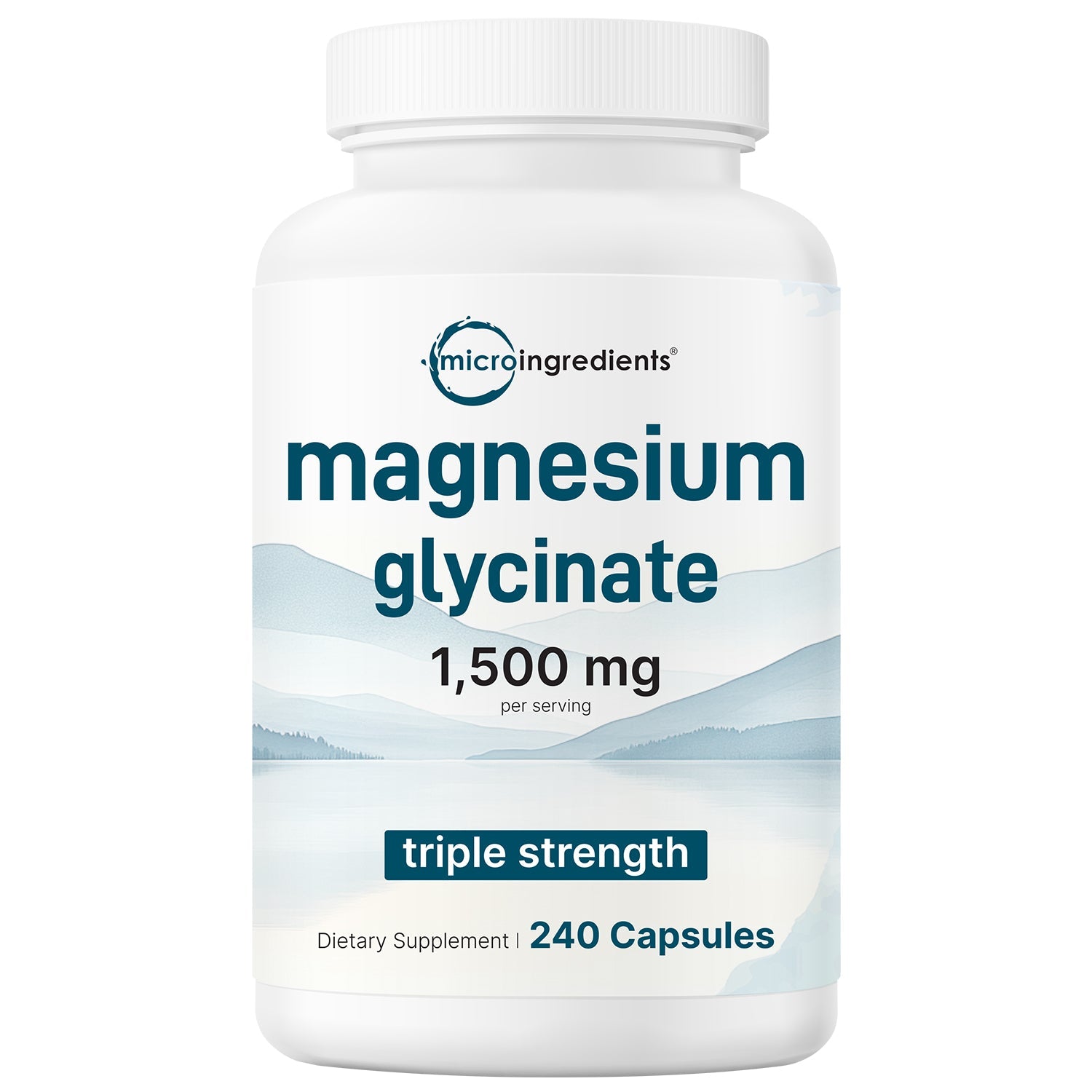 Micro Ingredients Triple Strength Magnesium Glycinate 1,500mg Per Serving, 240 Capsules