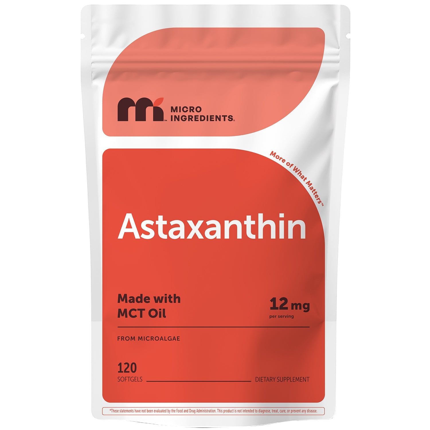 Micro Ingredients Astaxanthin 12mg, 120 softgels, tanning pills, Strength Carotenoids Skin Supplement w. 100% Natural Astaxanthin from MicroAlgae