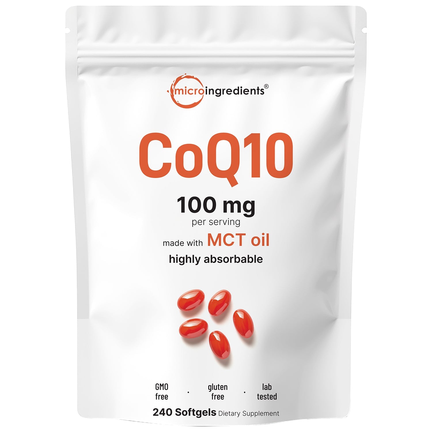 Micro Ingredients CoQ10 240 Softgels with Coconut MCT Oil