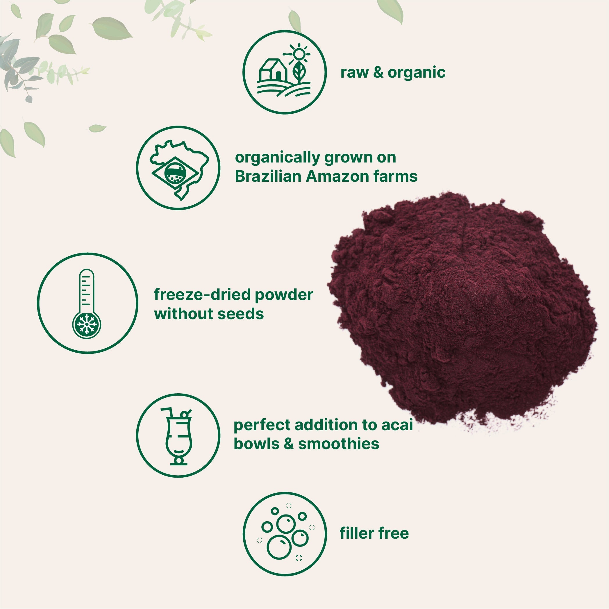 Micro Ingredients Organic Acai Berry Powder, 8oz