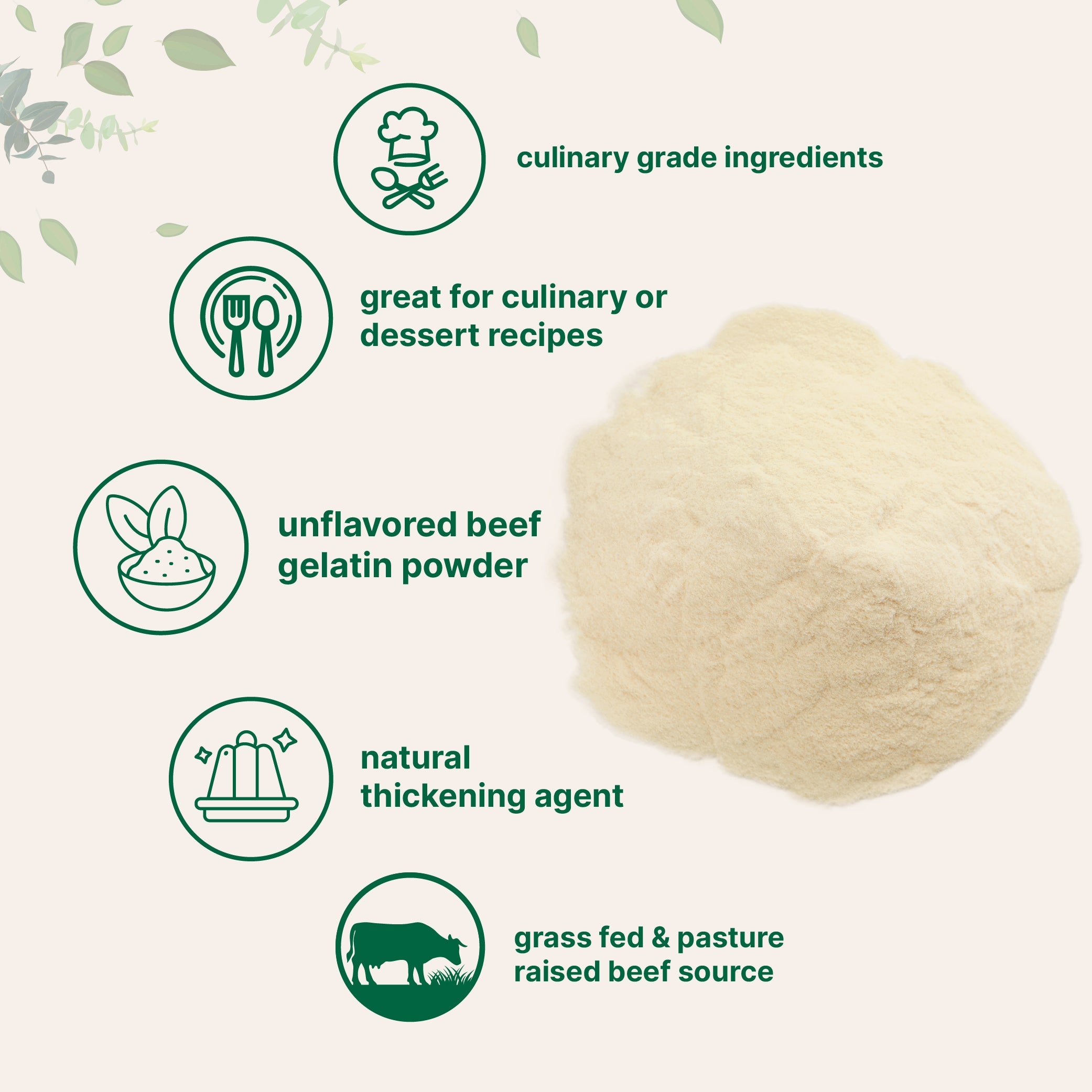 Micro Ingredients Grass-Fed Beef Gelatin Powder - Unflavored, 2lb