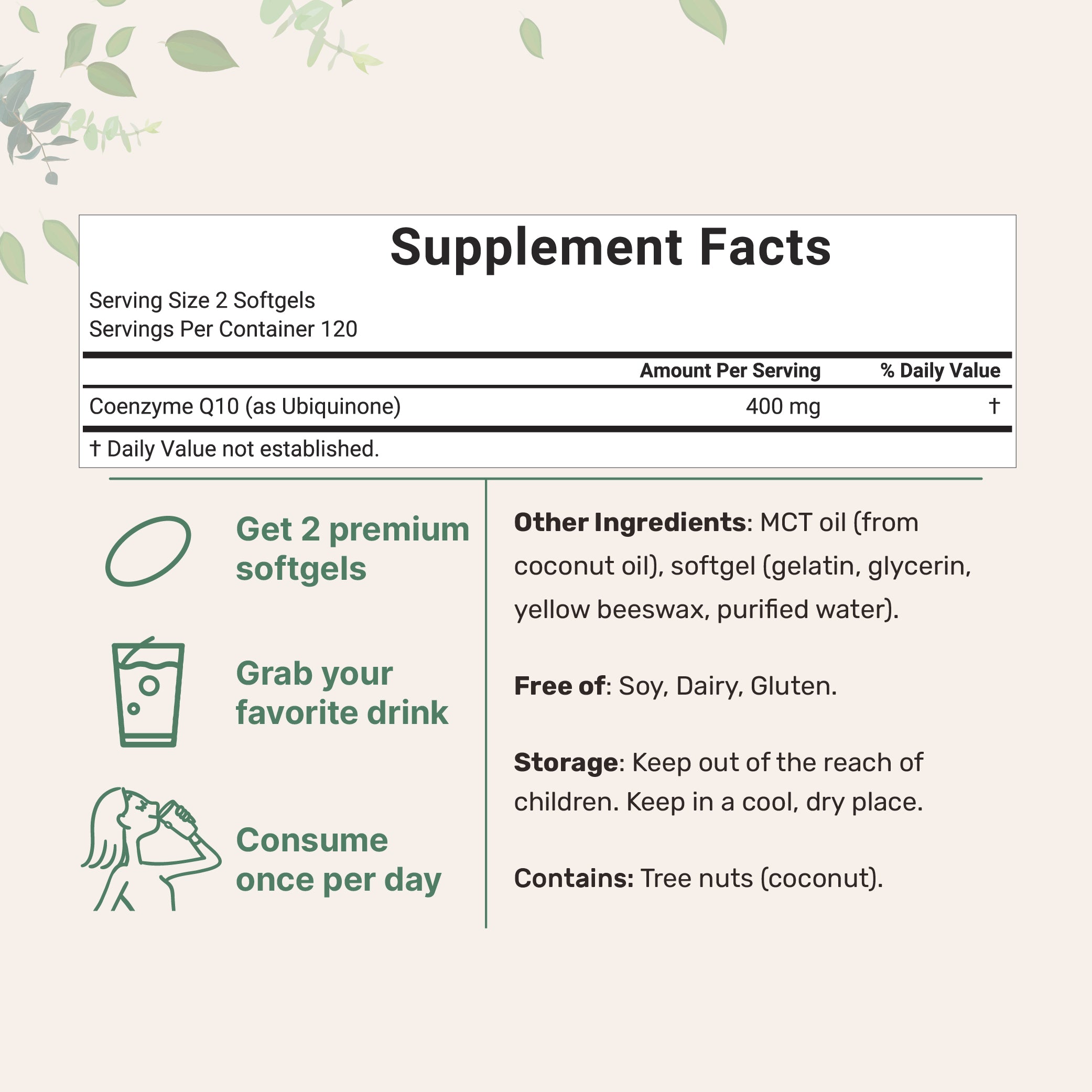 Micro Ingredients CoQ10 240 Softgels with Coconut MCT Oil