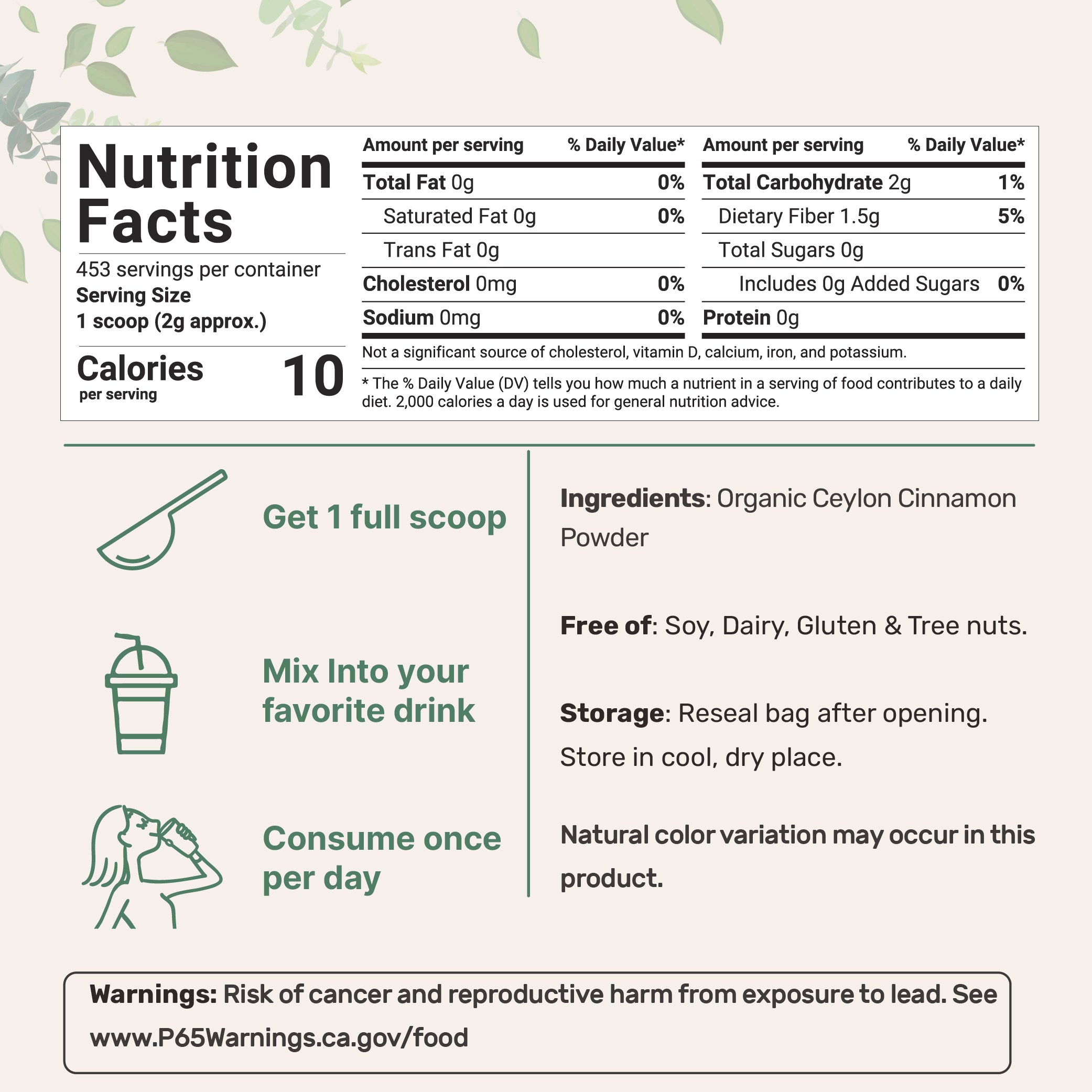 Micro Ingredients Organic Ceylon Cinnamon Powder