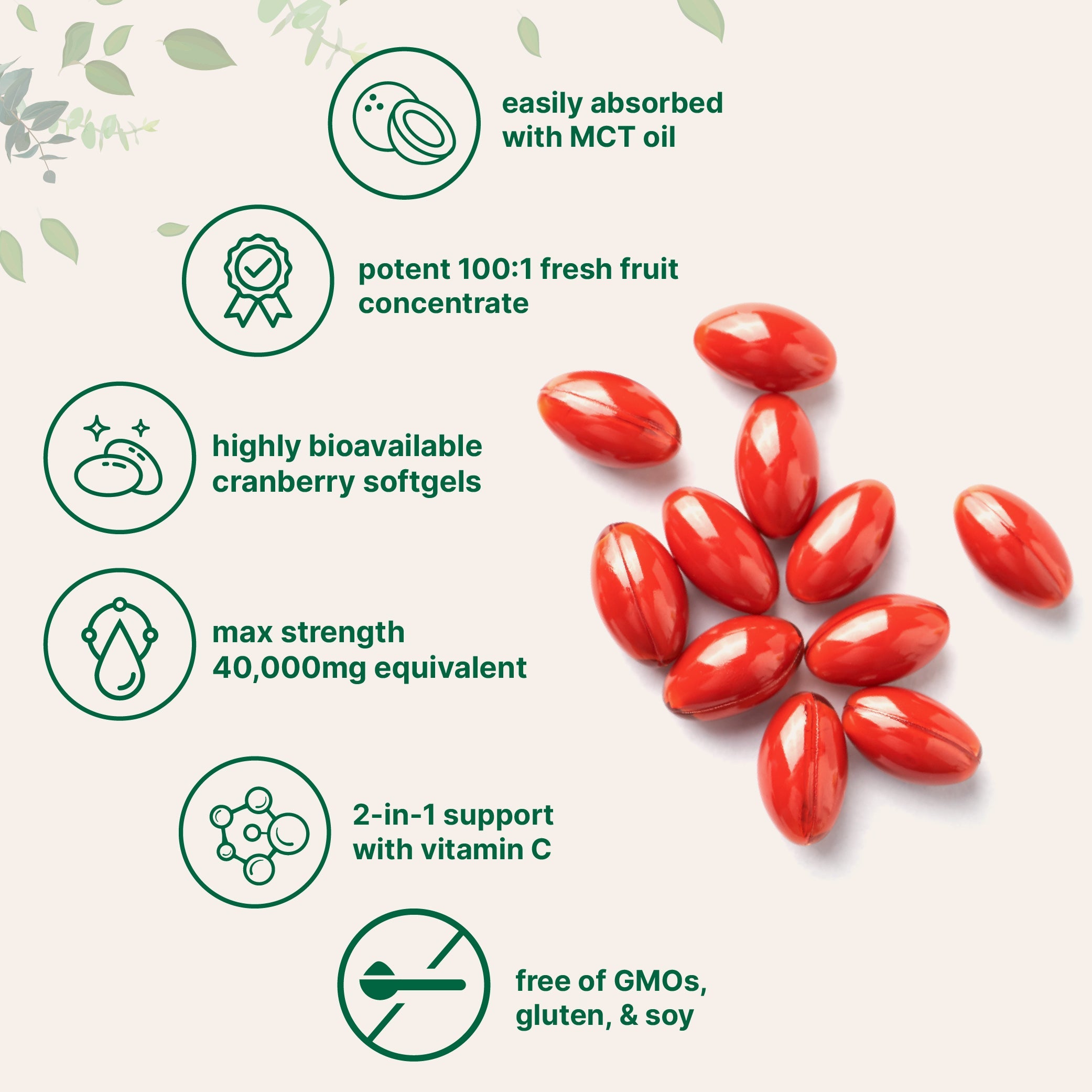 Micro Ingredients Cranberry Concentrate 40,000mg Equivalent with Vitamin C