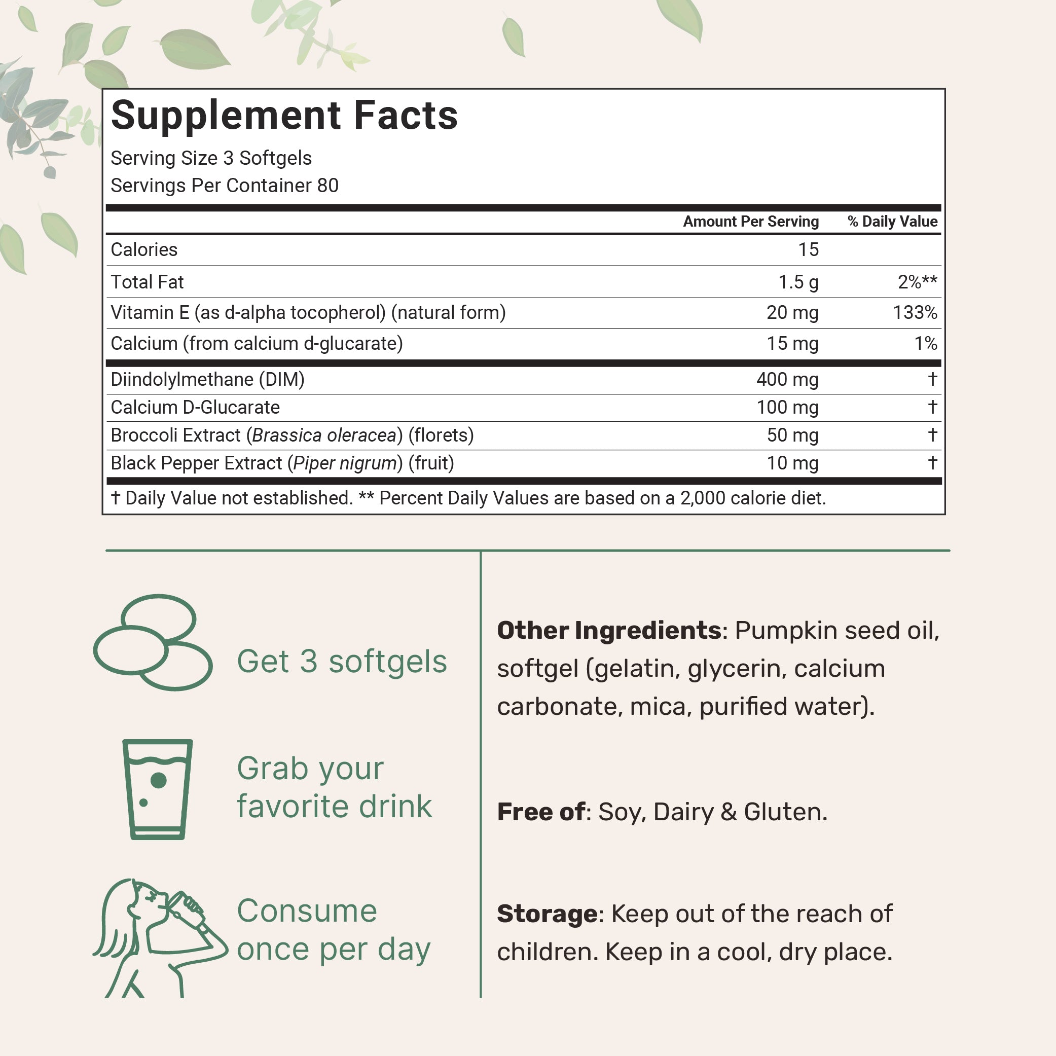 Micro Ingredients DIM+ 400mg with Pumpkin Seed Oil, 240 Softgels