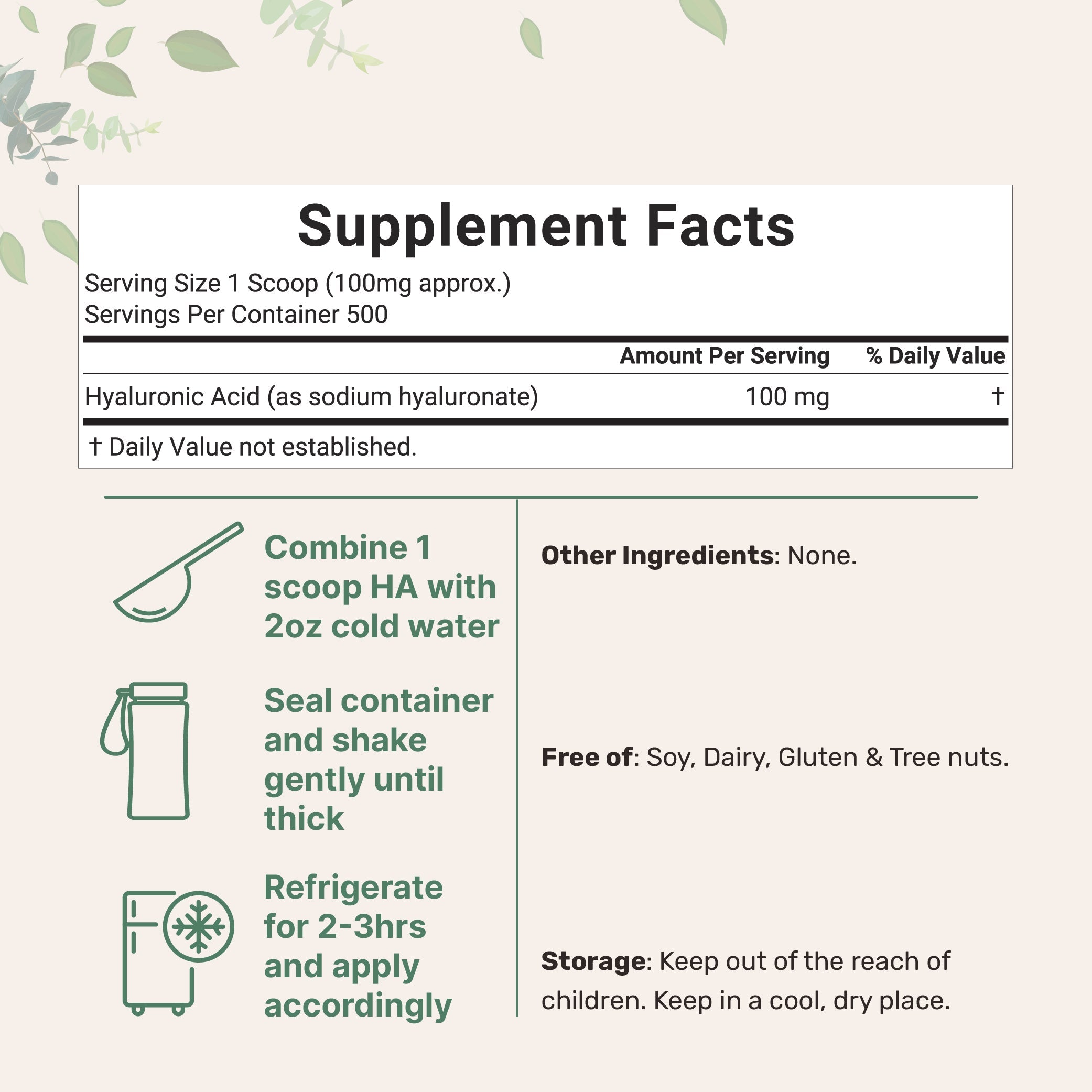 Micro Ingredients Hyaluronic Acid Powder, DIY Facial Serum, Skin Hydration Care Formula