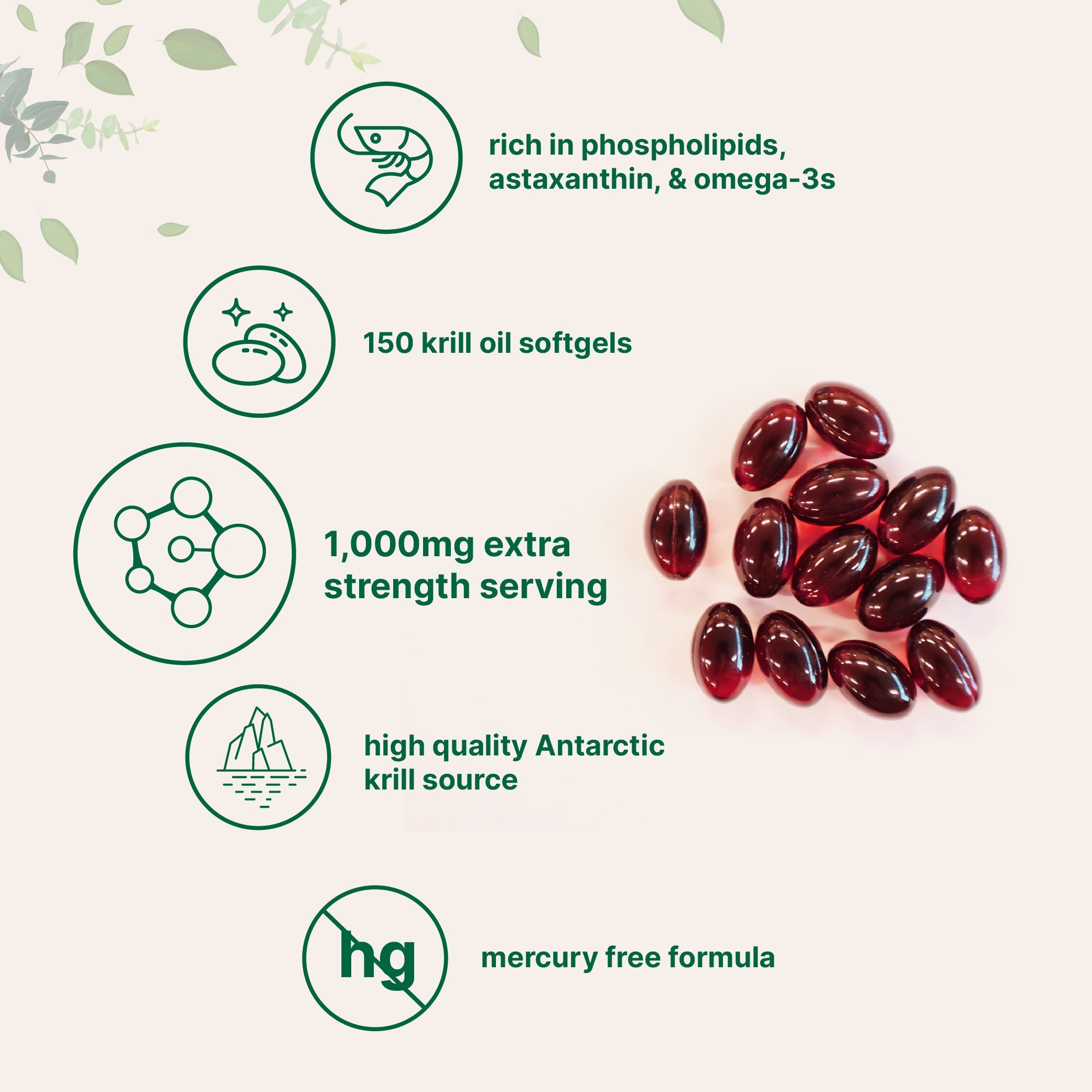 Micro Ingredients Antarctic Krill Oil 1000mg with Omega 3