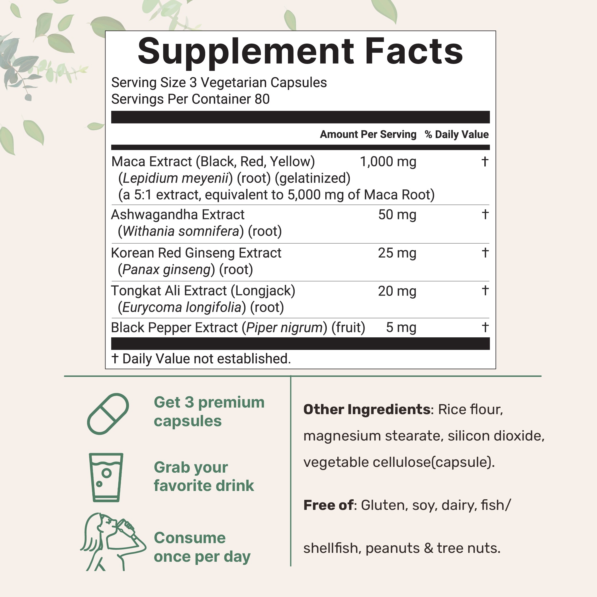 Micro Ingredients Maca Root 5,000mg Equivalent | 240 Veggie Capsules