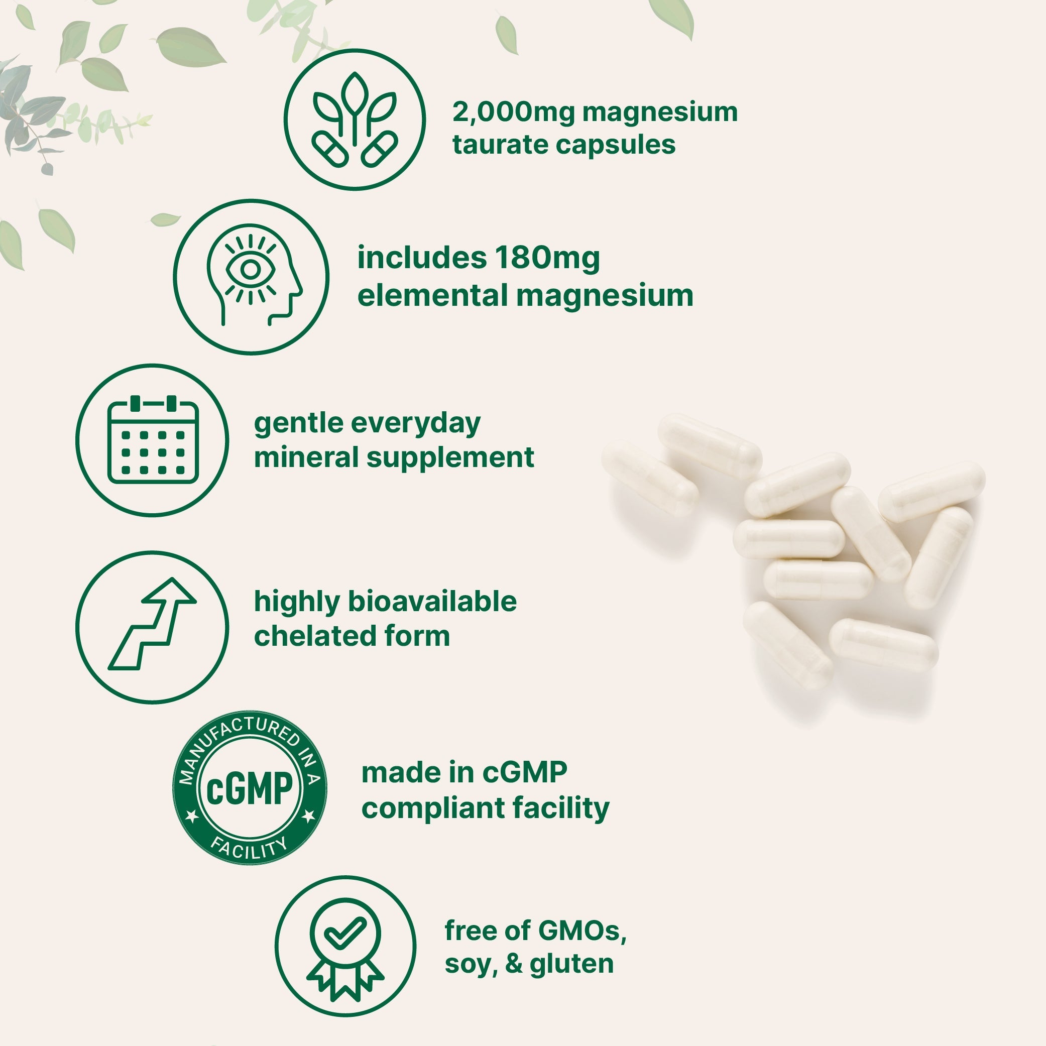 Micro Ingredients Magnesium Taurate 2000mg, 240 capsules