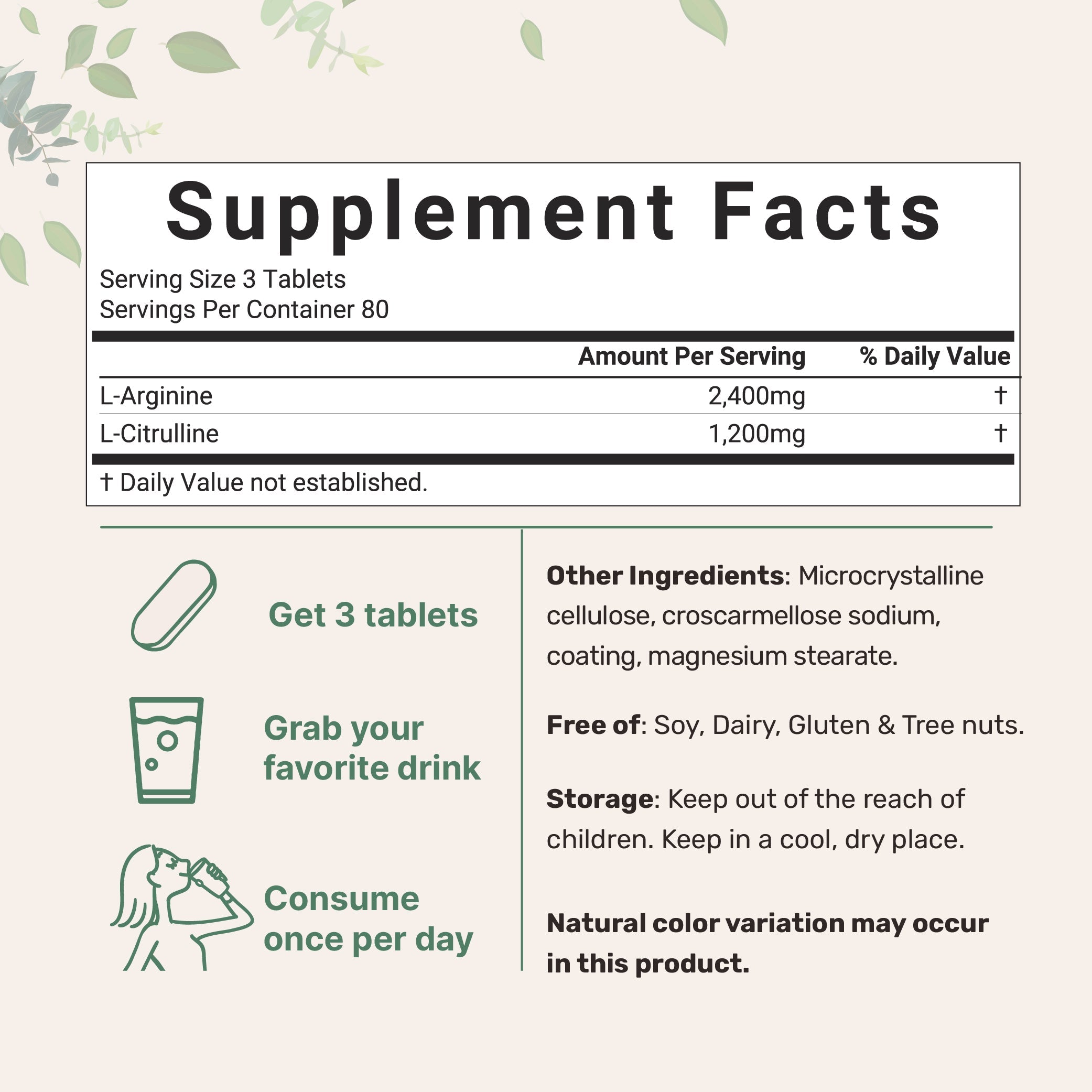 Micro Ingredients Nitric Oxide Booster 3,600mg Per Serving, 240 Bisected Tablets