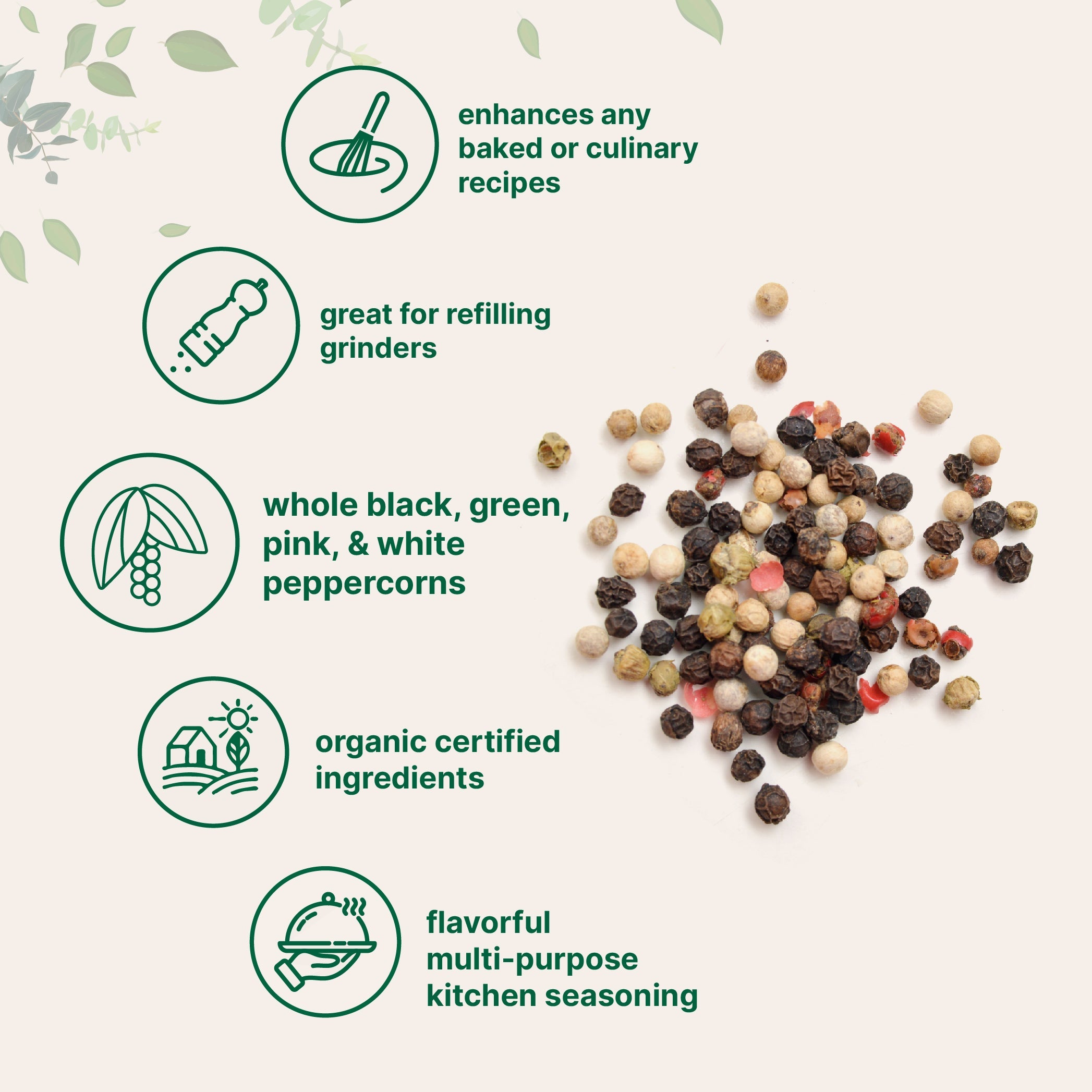 Micro Ingredients Organic Whole Rainbow Peppercorn Blend