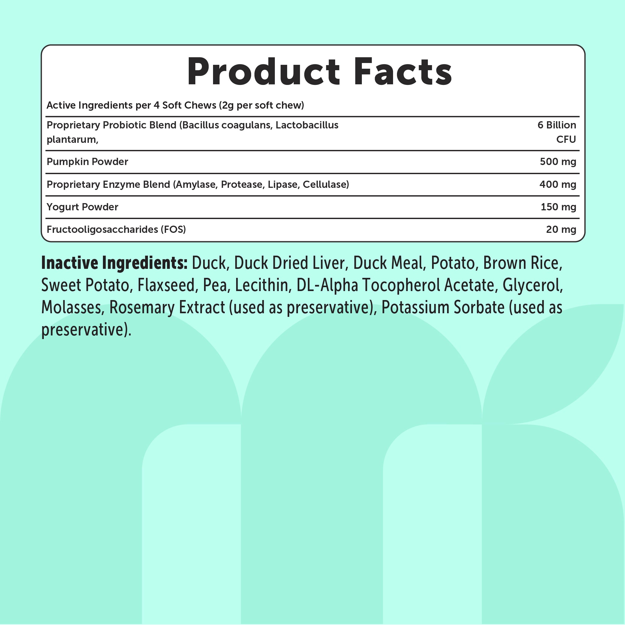 Micro Ingredients Probiotics for Dogs 6 Billion CFU, Duck Flavor, 240 Soft Chews