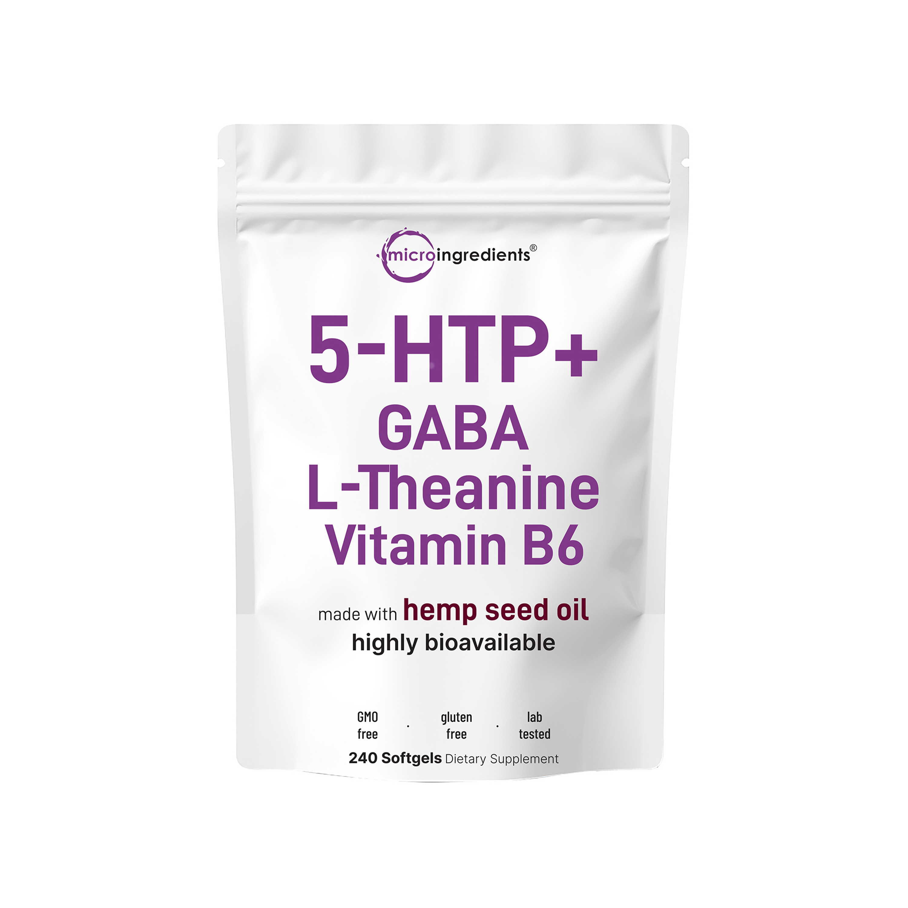 Micro Ingredients 5-HTP+ with Hemp Seed Oil, 240 Softgels