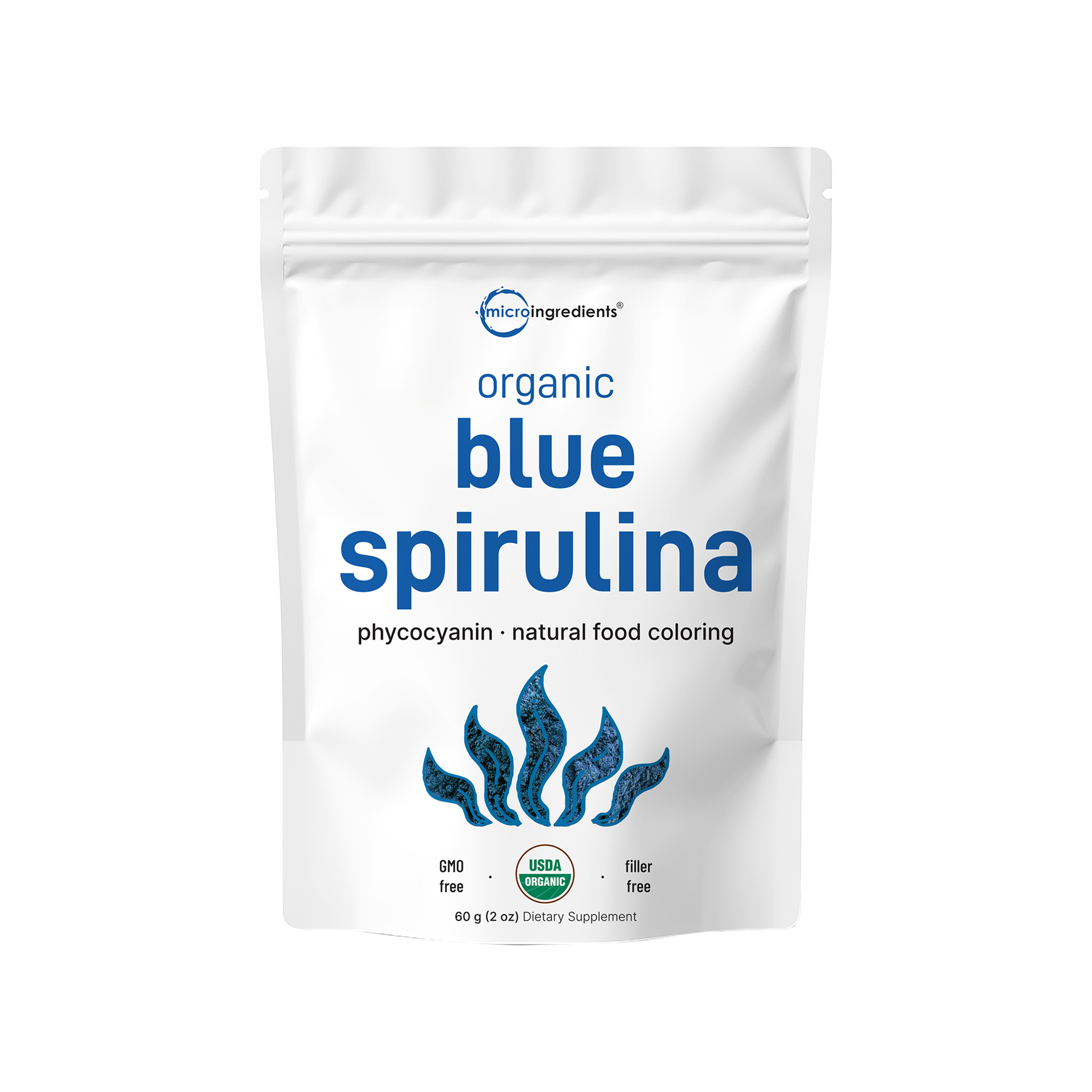 Micro Ingredients Organic Blue Spirulina Powder (Phycocyanin Extract) - No Fishy Smell, 100% Vegan Protein from Blue-Green Algae